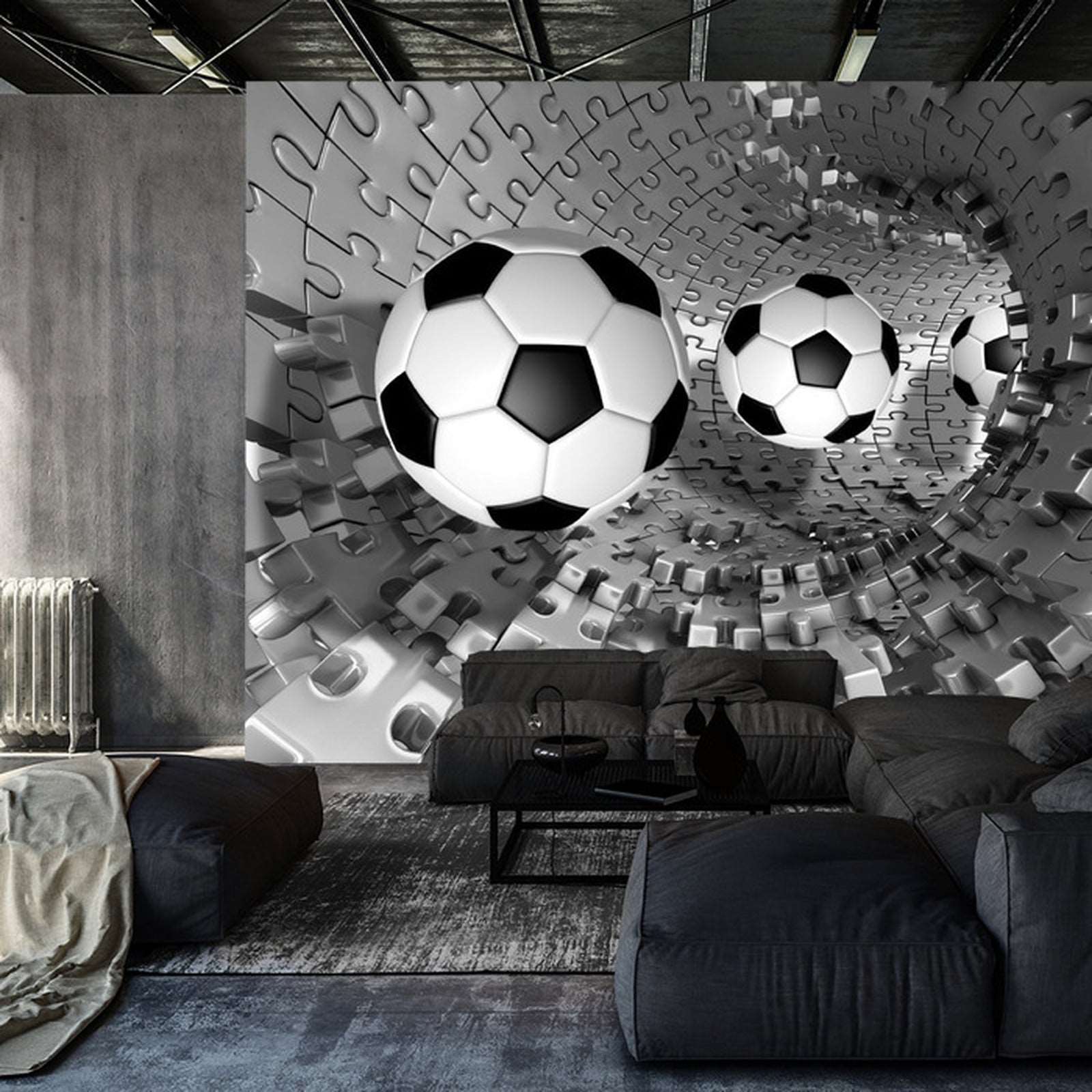 Fototapet 3D Puslespill Fotball