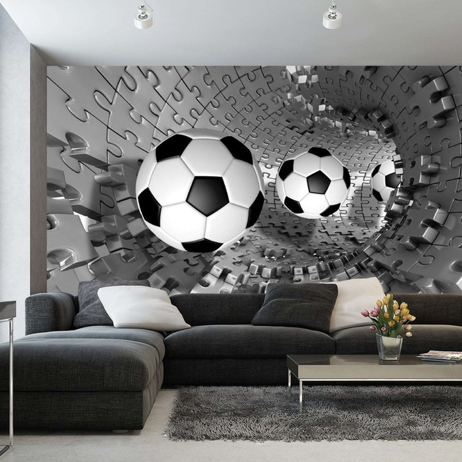 Fototapet 3D Puslespill Fotball