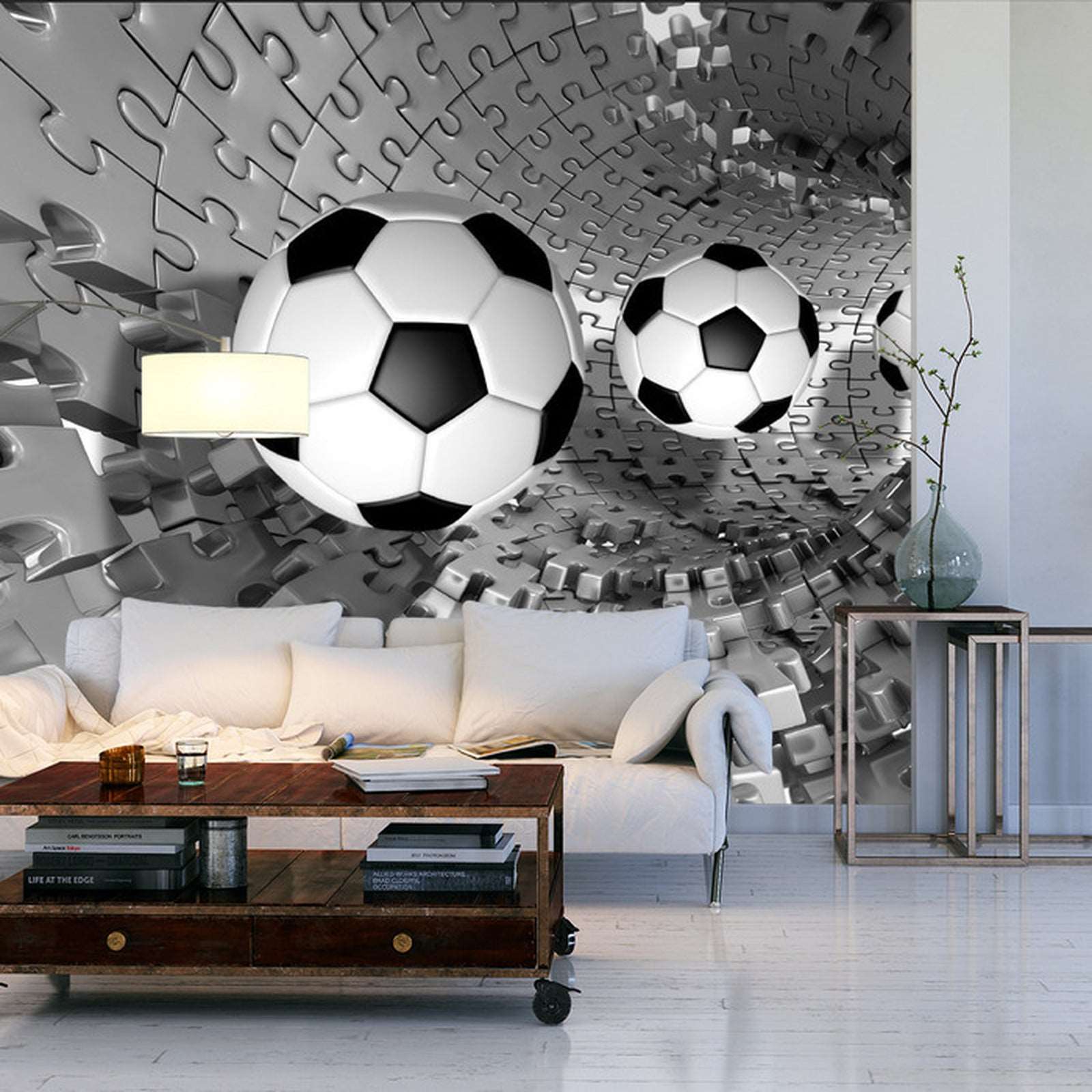 Fototapet 3D Puslespill Fotball