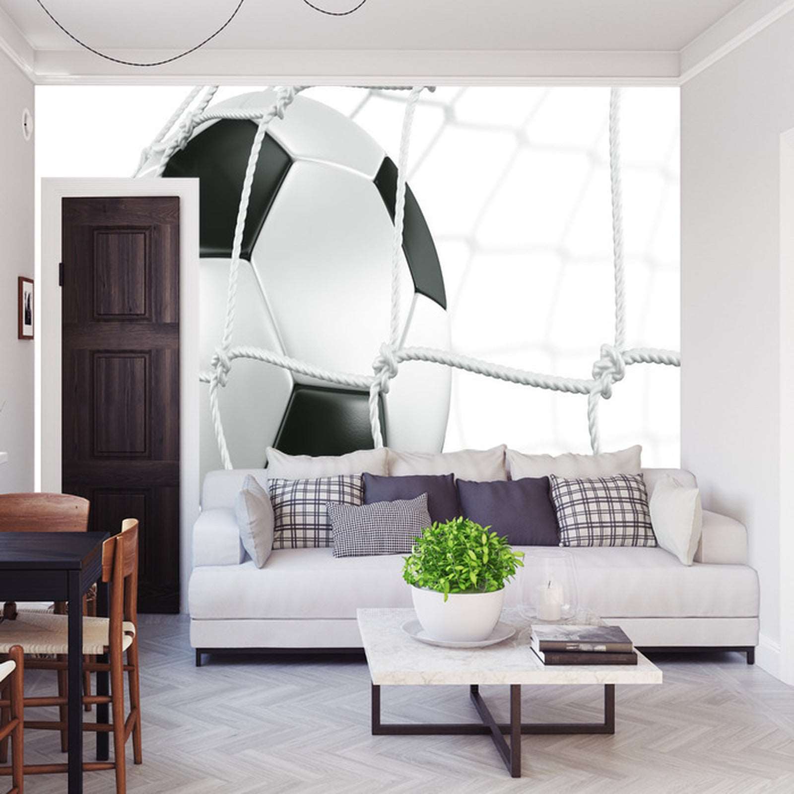 Fototapet 3D-Fotball På Nettet