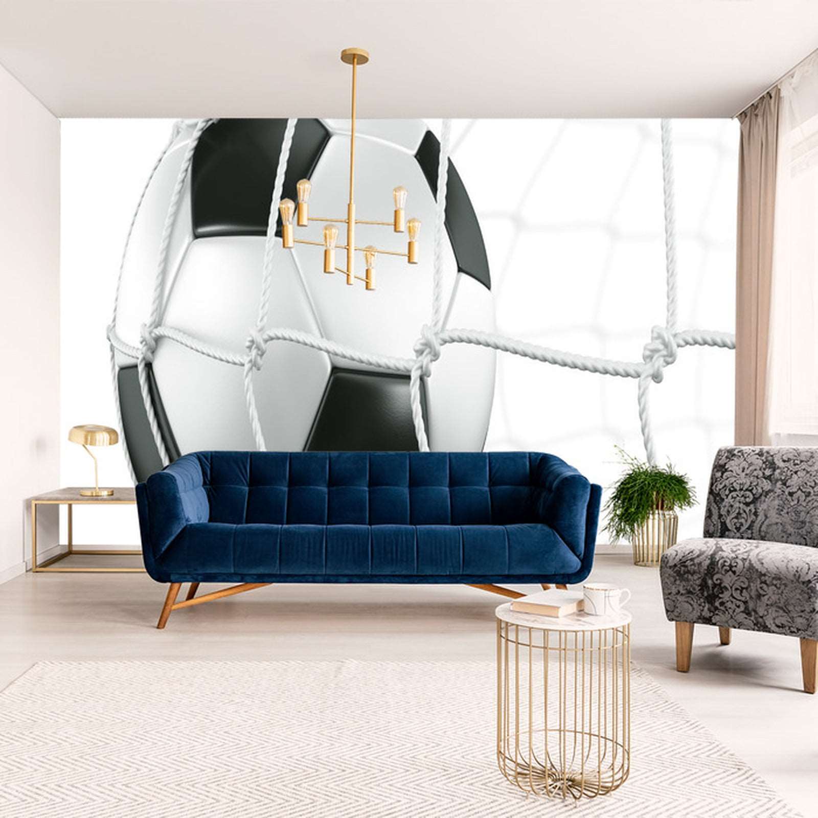 Fototapet 3D-Fotball På Nettet