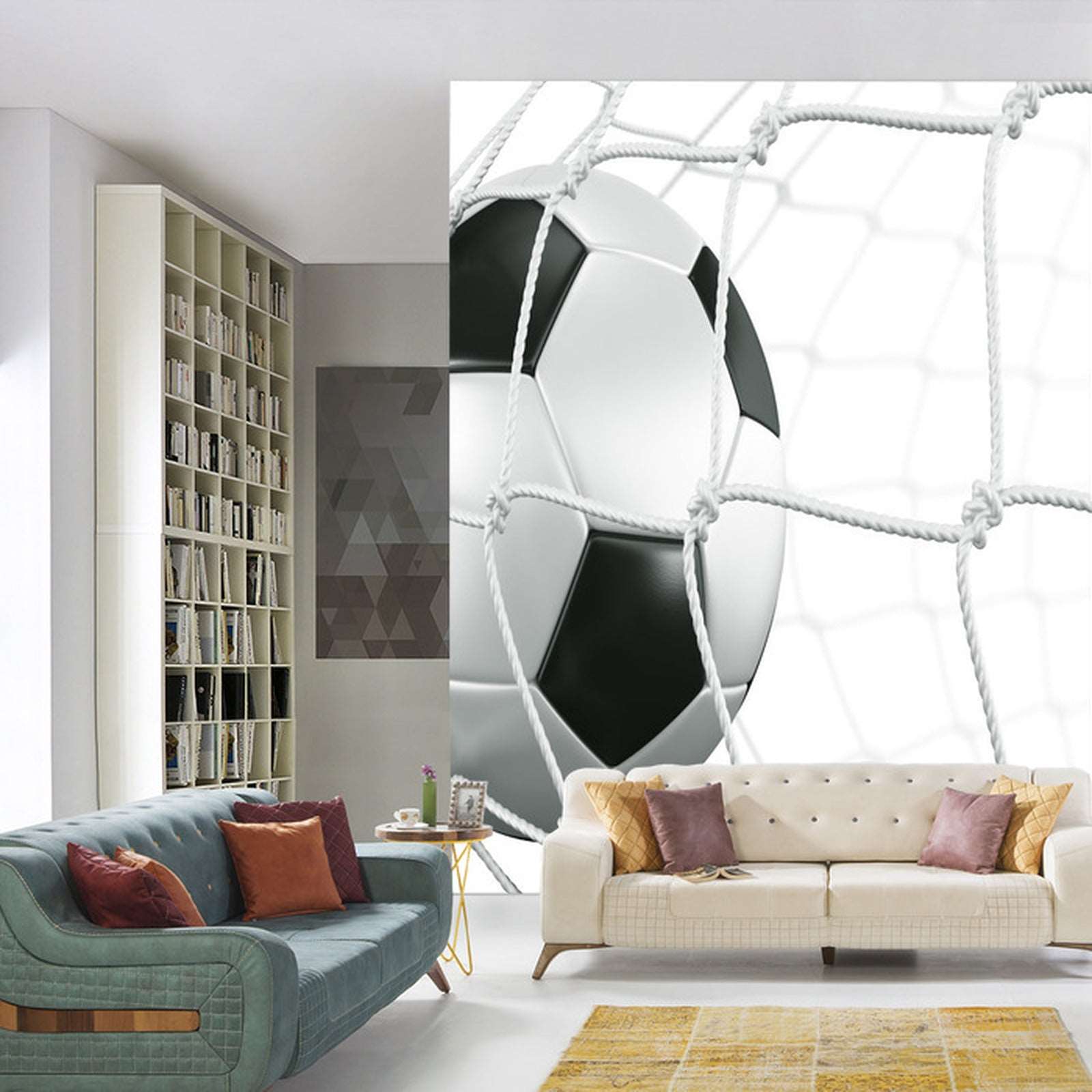 Fototapet 3D-Fotball På Nettet