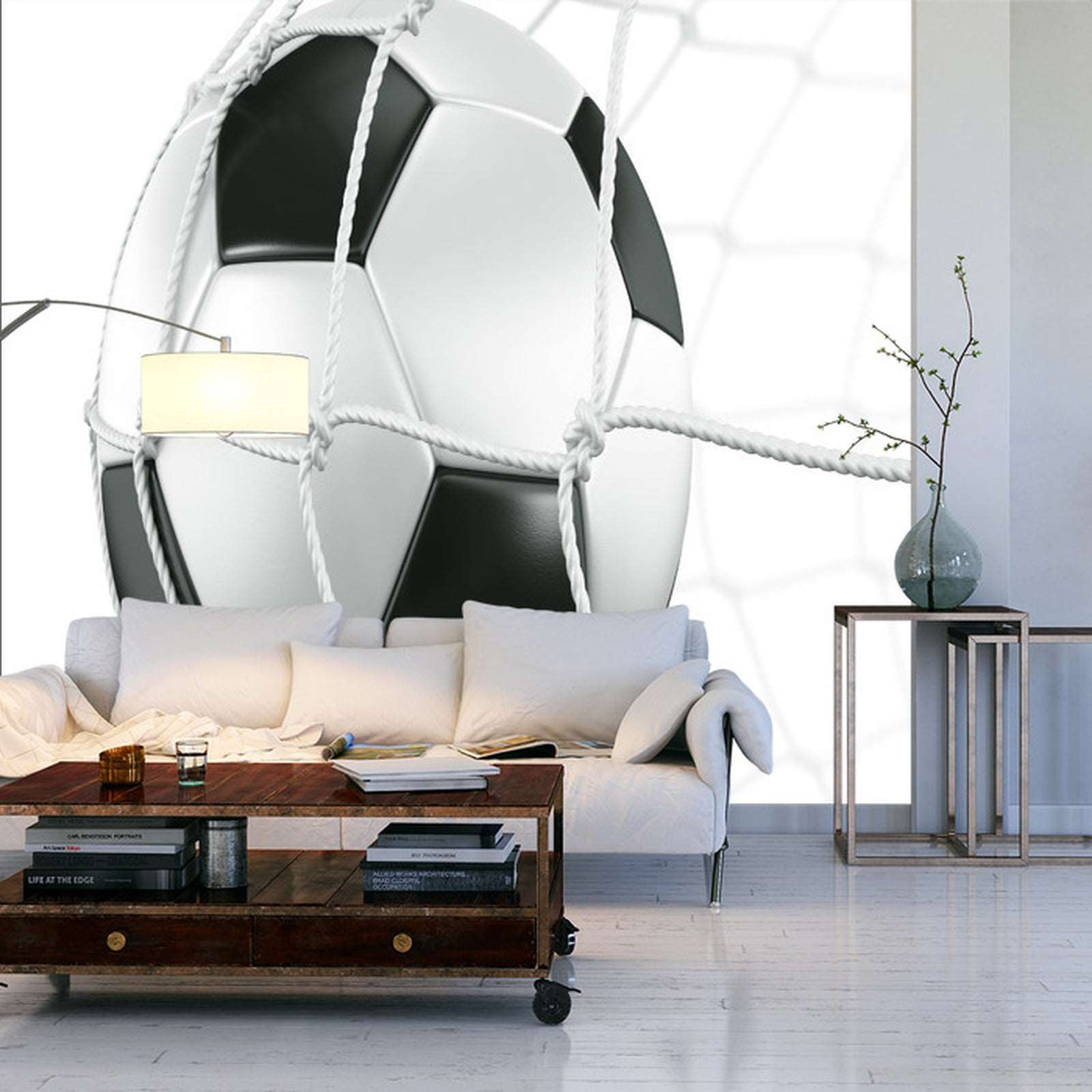 Fototapet 3D-Fotball På Nettet