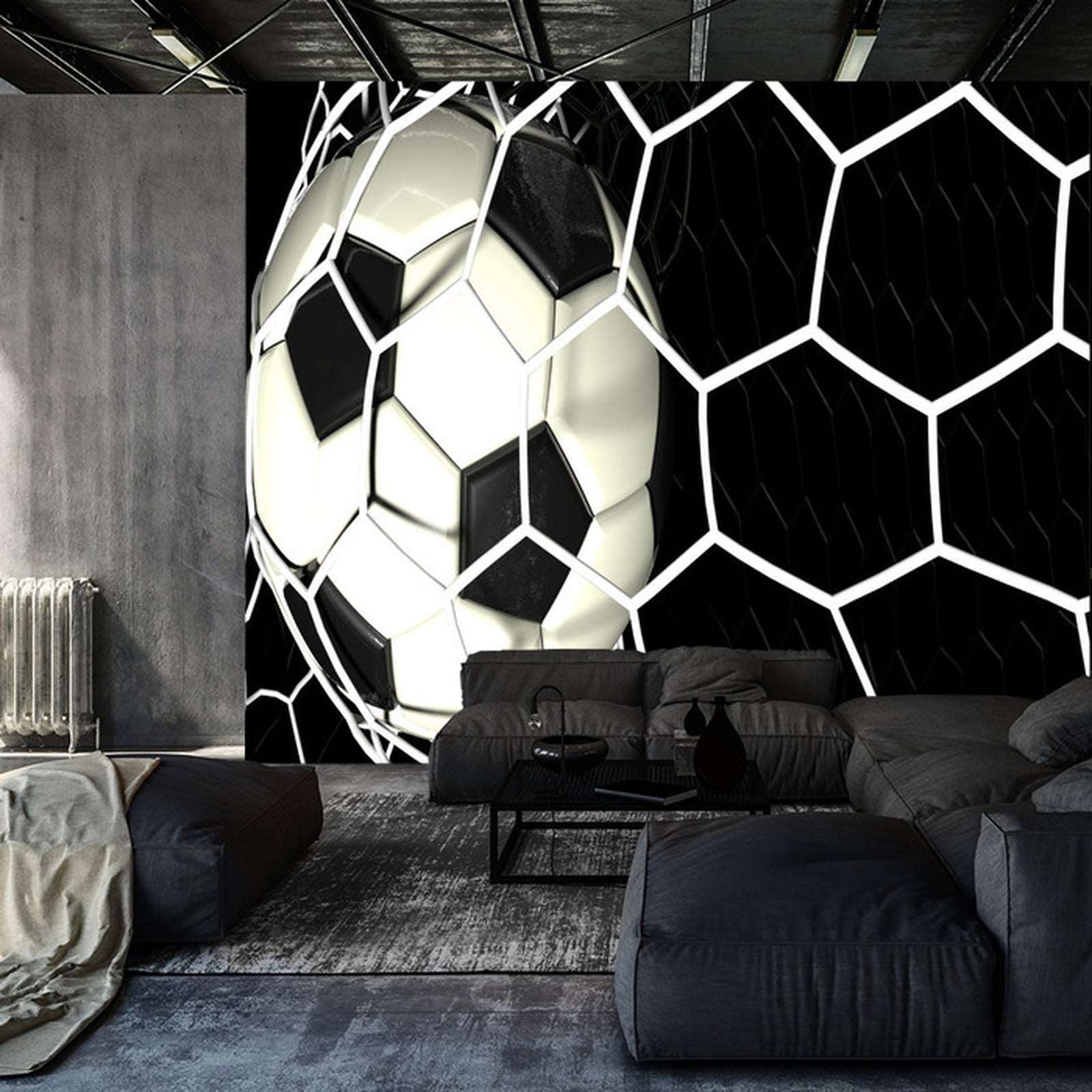 Fototapet 3D-Fotball I Nettet