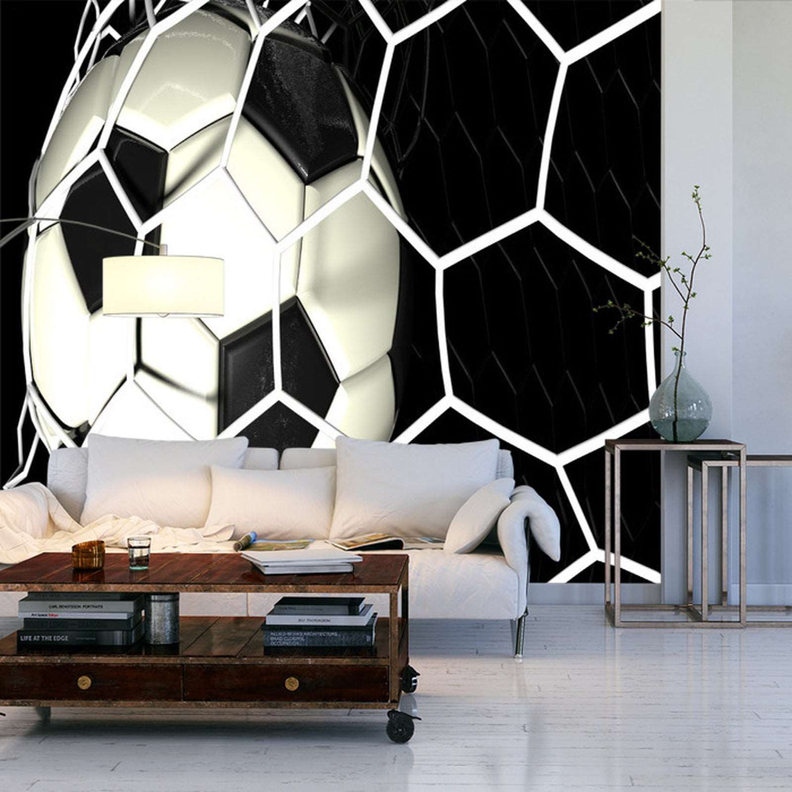 Fototapet 3D-Fotball I Nettet