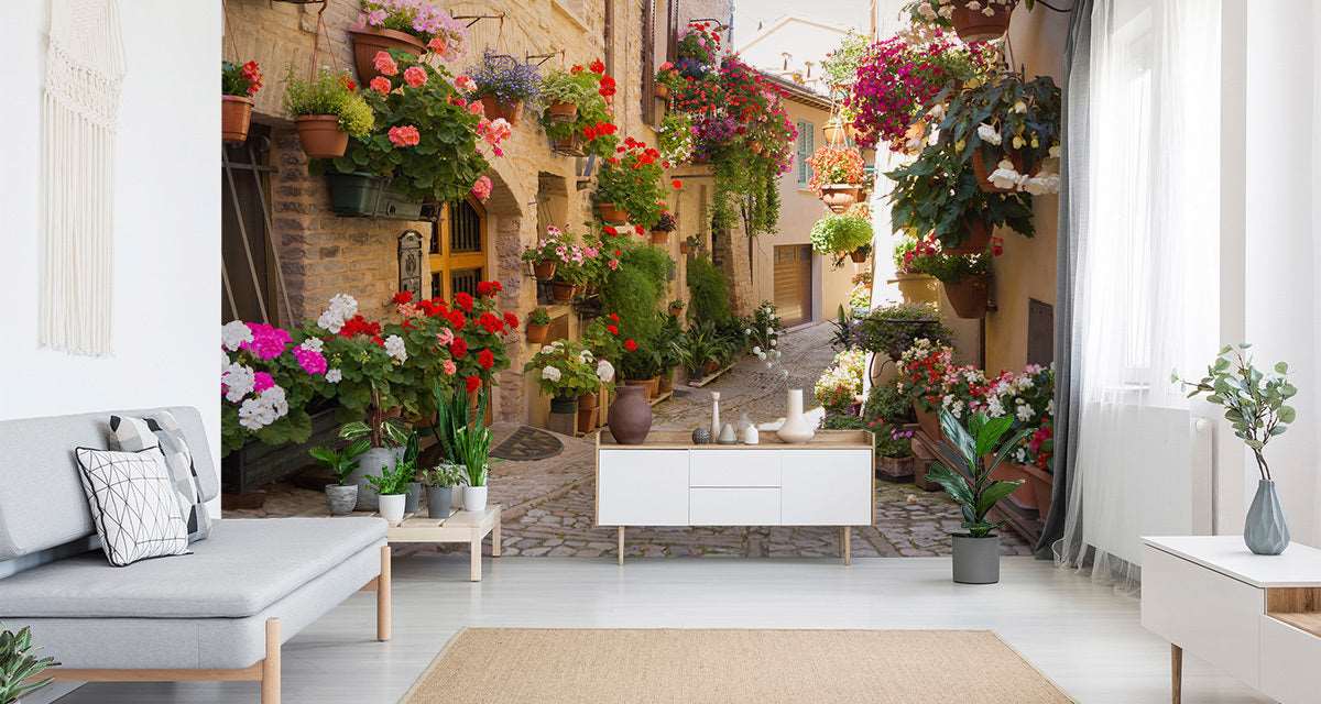 Fototapet Alley Blomster