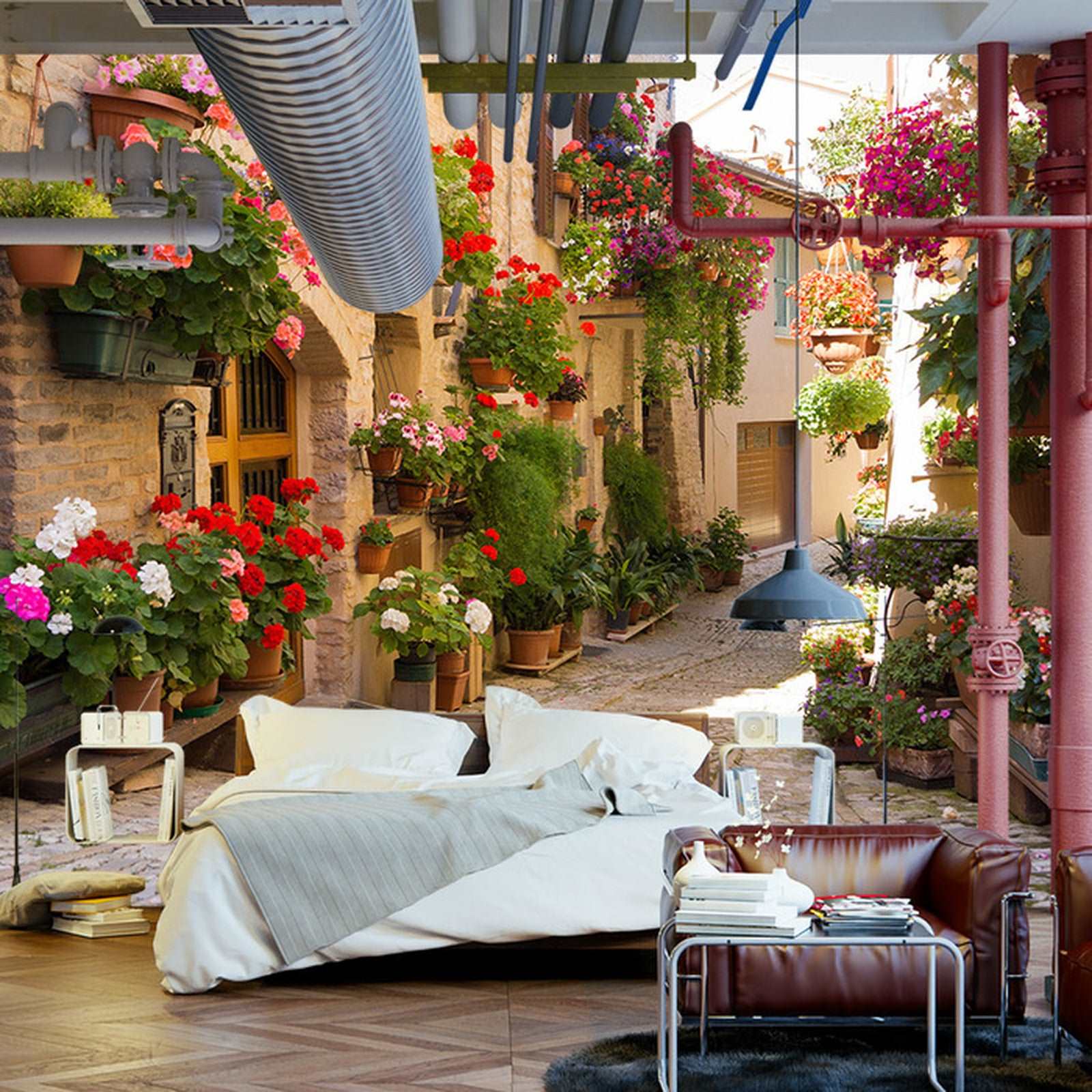 Fototapet Alley Blomster