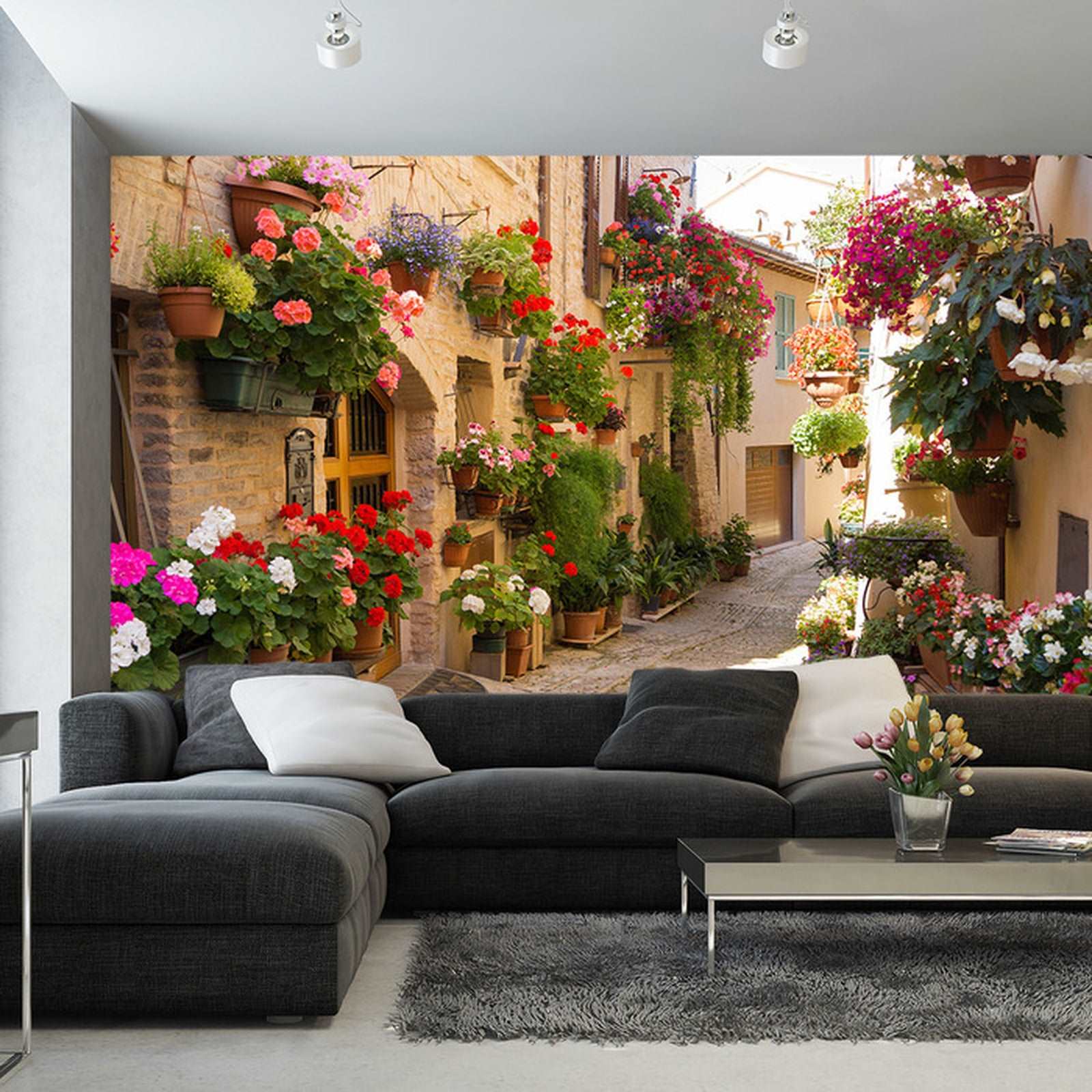 Fototapet Alley Blomster