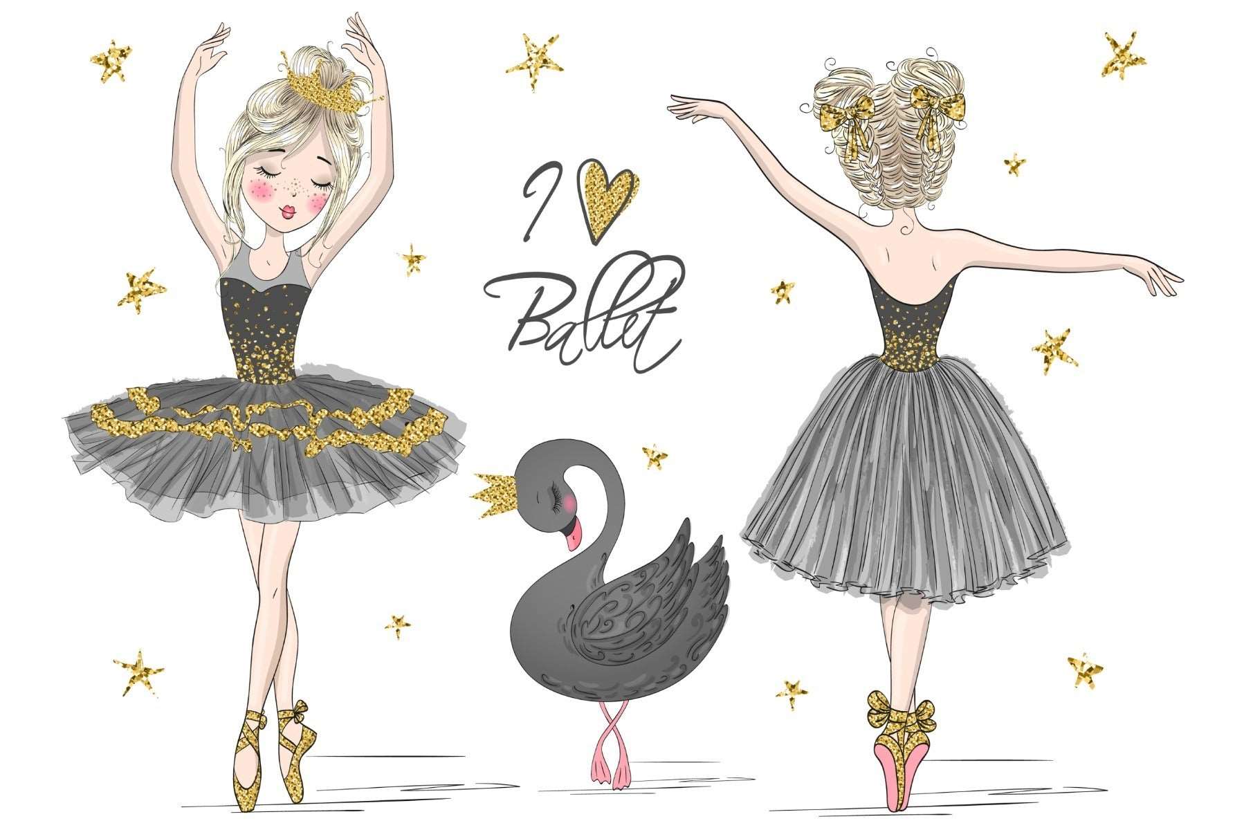 Fototapet Ballettdanser Og Black Swan