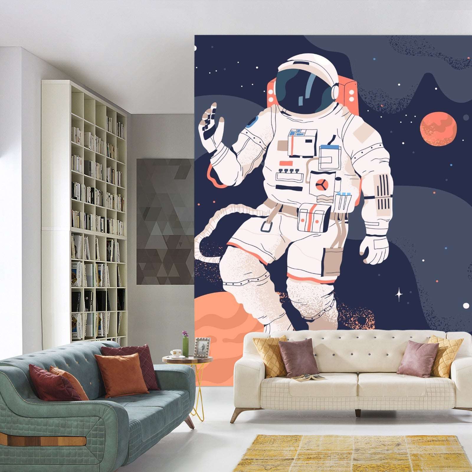 Fototapet Astronaut I Verdensrommet Og Planetene