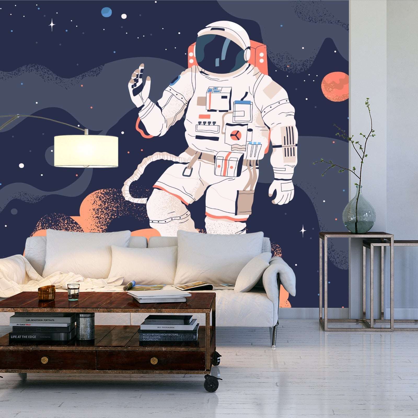 Fototapet Astronaut I Verdensrommet Og Planetene