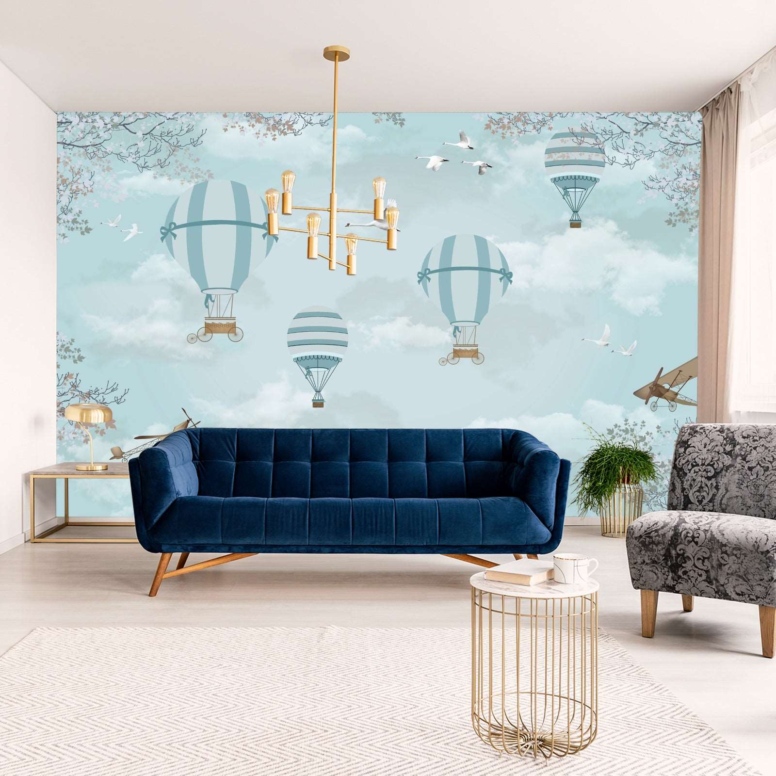 Fototapet Ballonger Og Fly Retro