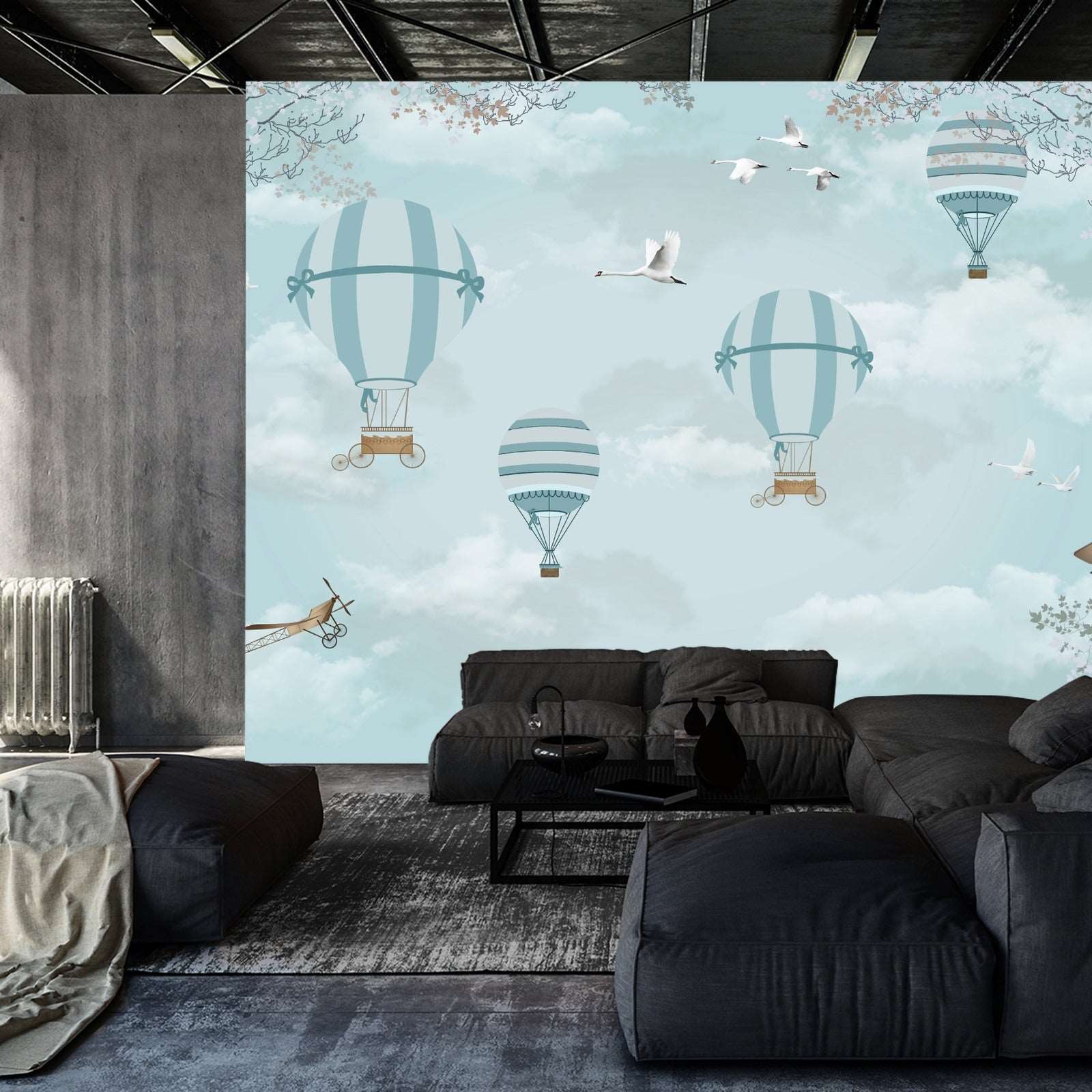 Fototapet Ballonger Og Fly Retro