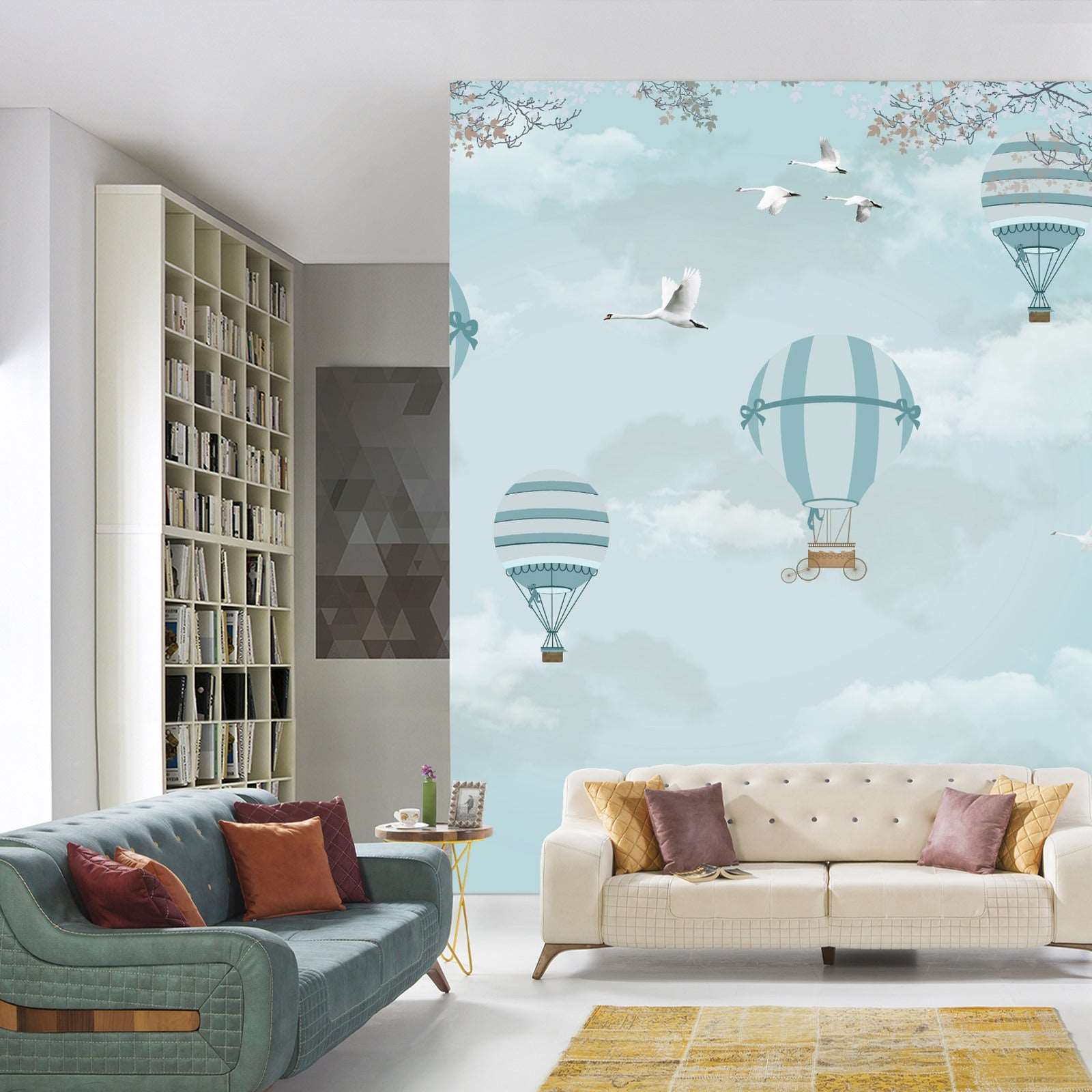 Fototapet Ballonger Og Fly Retro