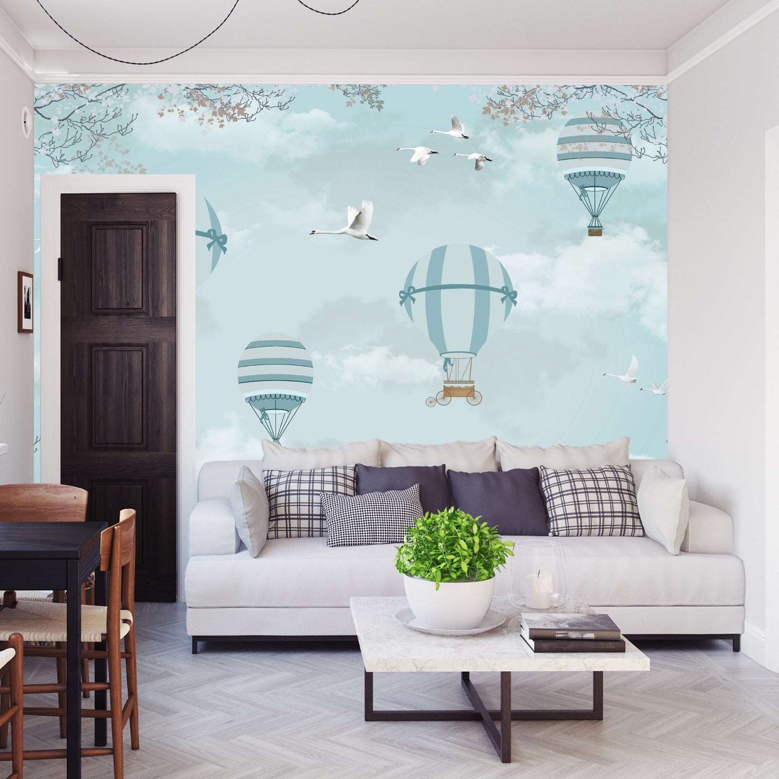 Fototapet Ballonger Og Fly Retro