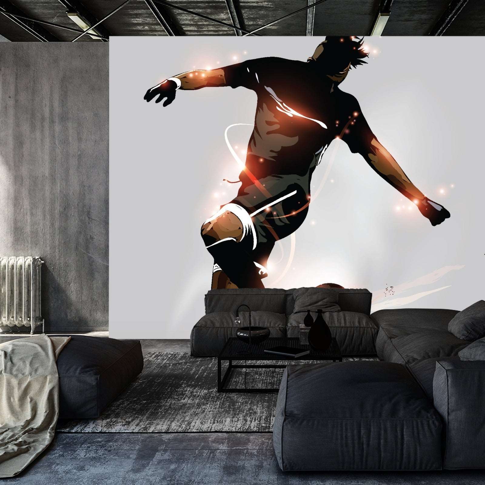 Fototapet Abstrakt Fotballspiller På Flukt