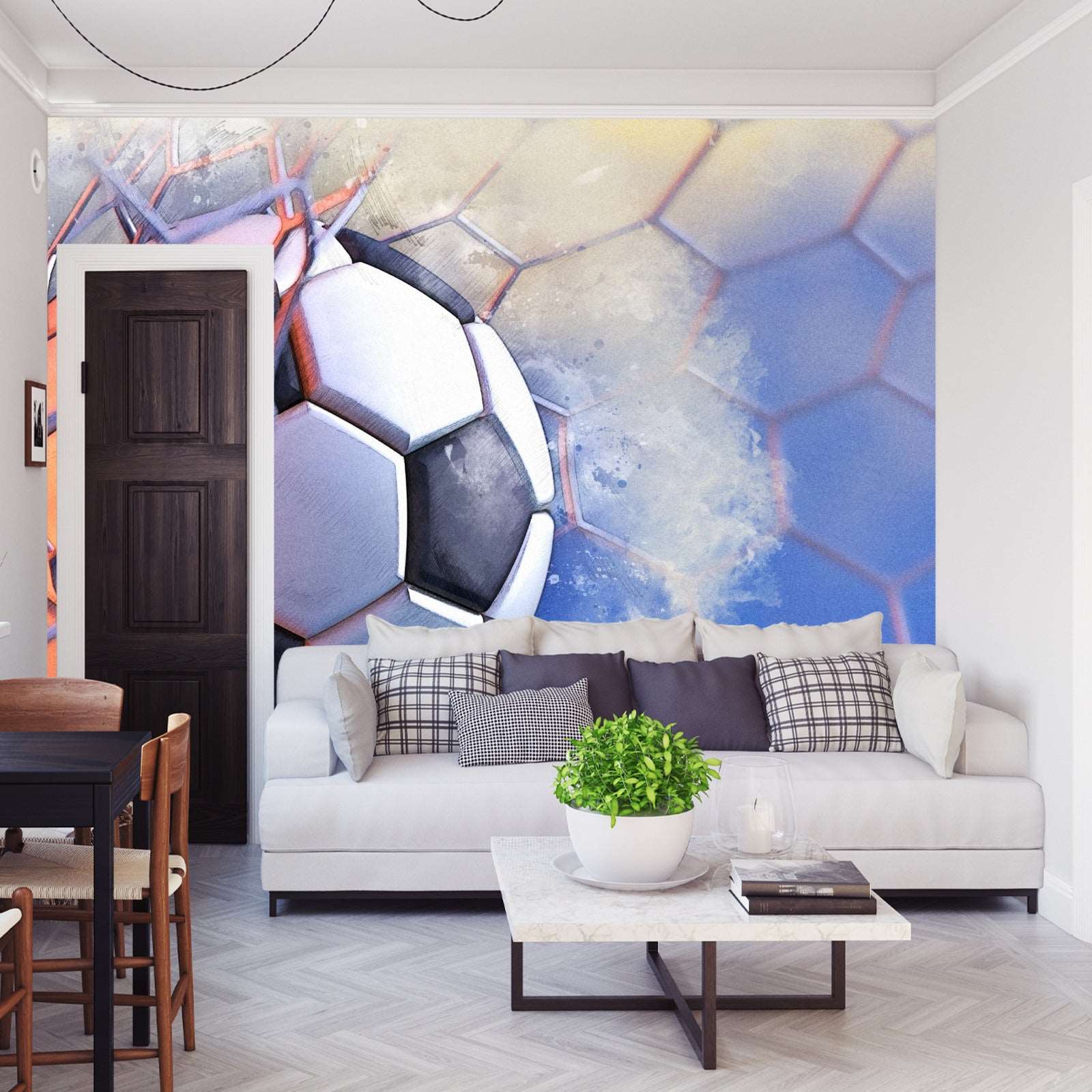 Fototapet Akvarellmalt Ball I Nettet