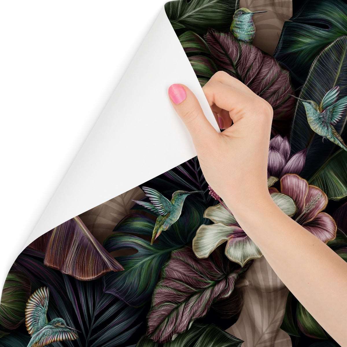 Fototapet Abstrakte Kvinnelige Ansikter Mellom Blomster