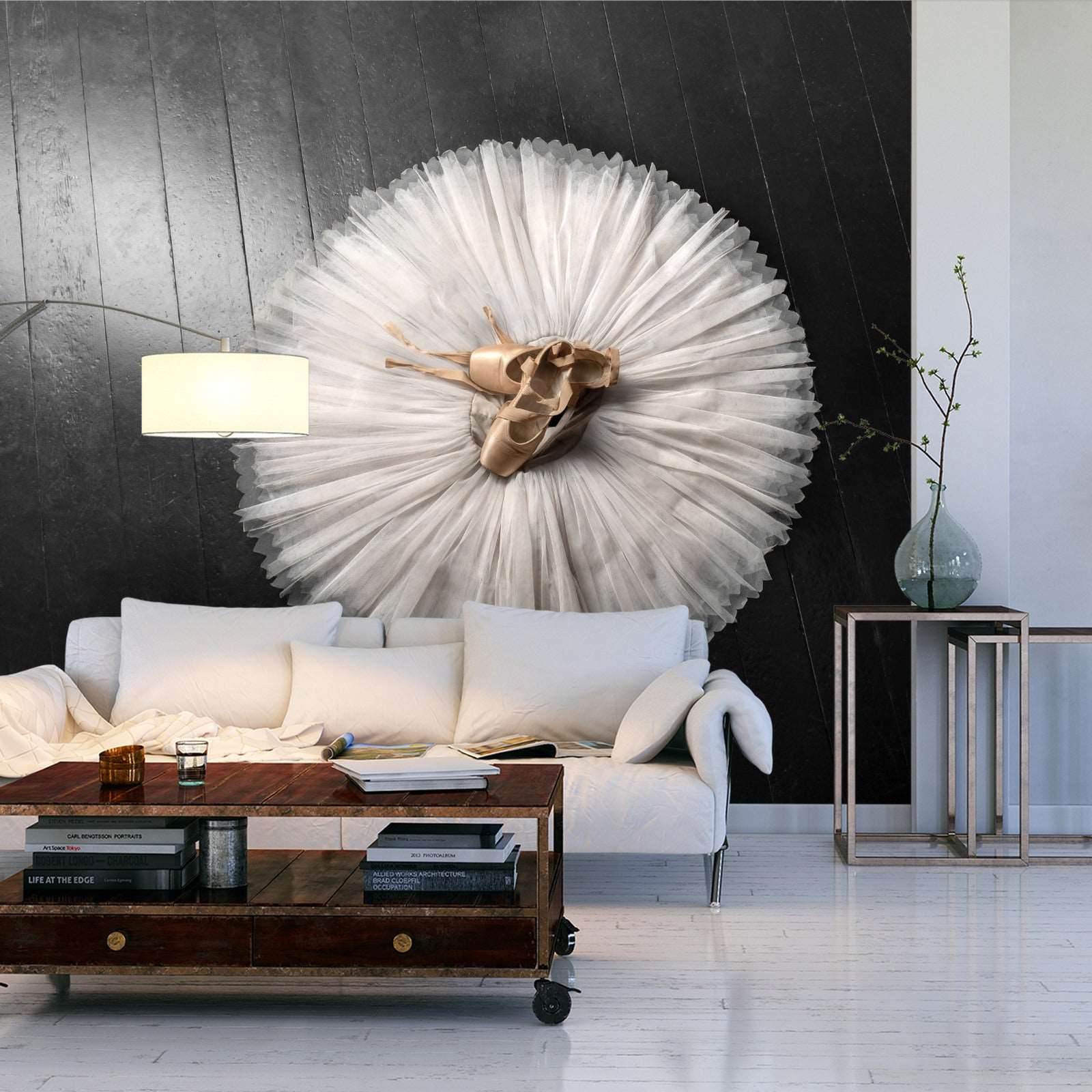 Fototapet Ballettsko På En Hvit Tutu