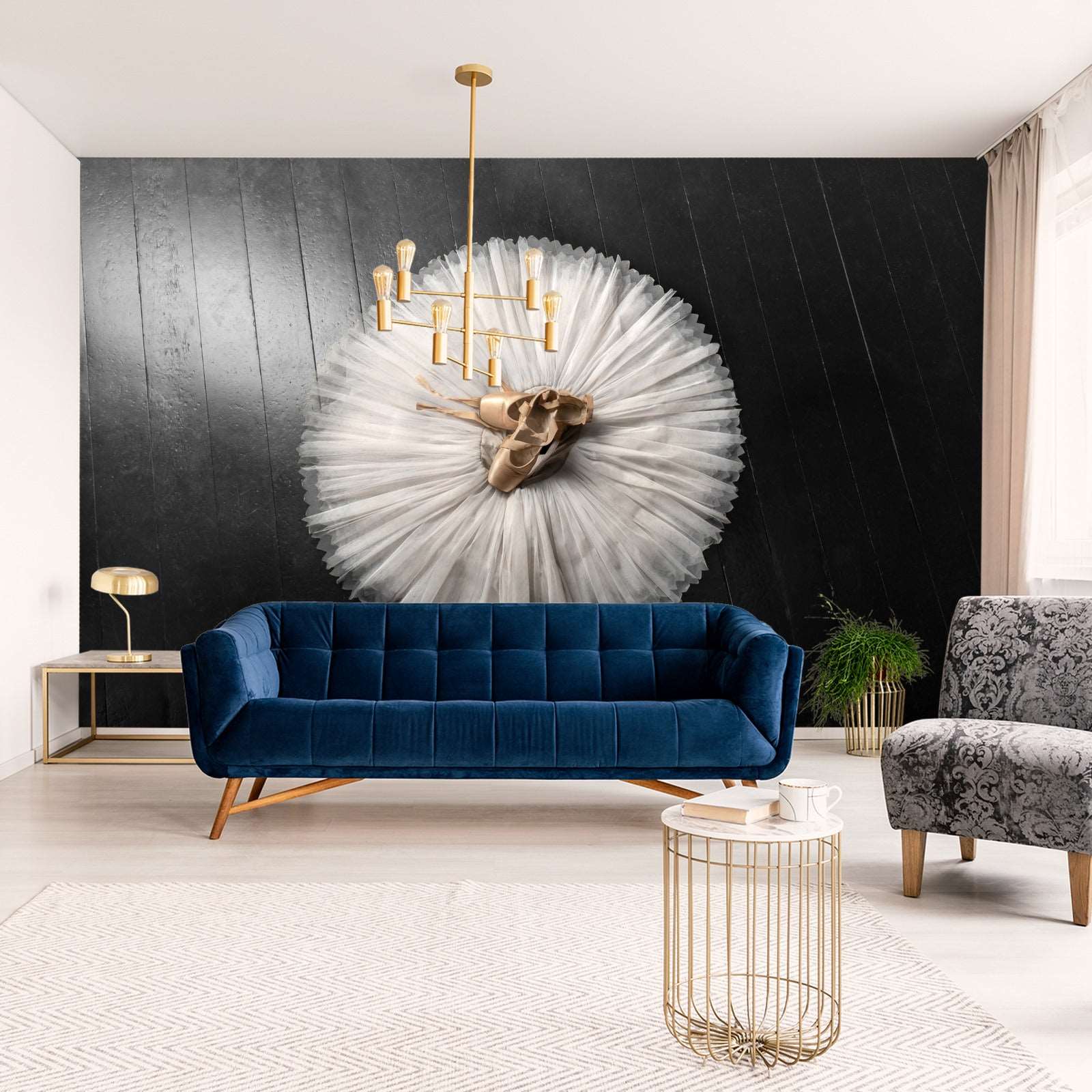 Fototapet Ballettsko På En Hvit Tutu