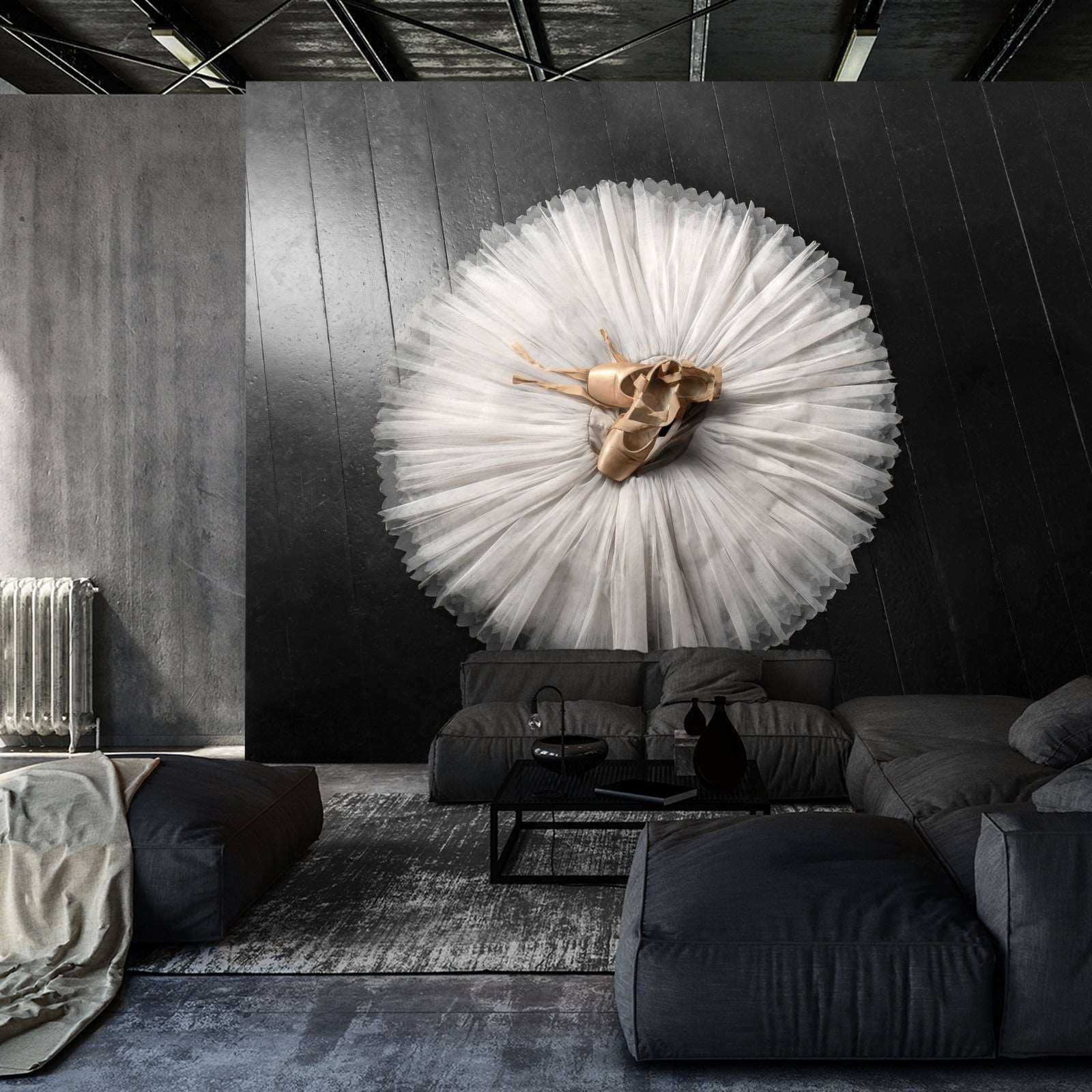 Fototapet Ballettsko På En Hvit Tutu