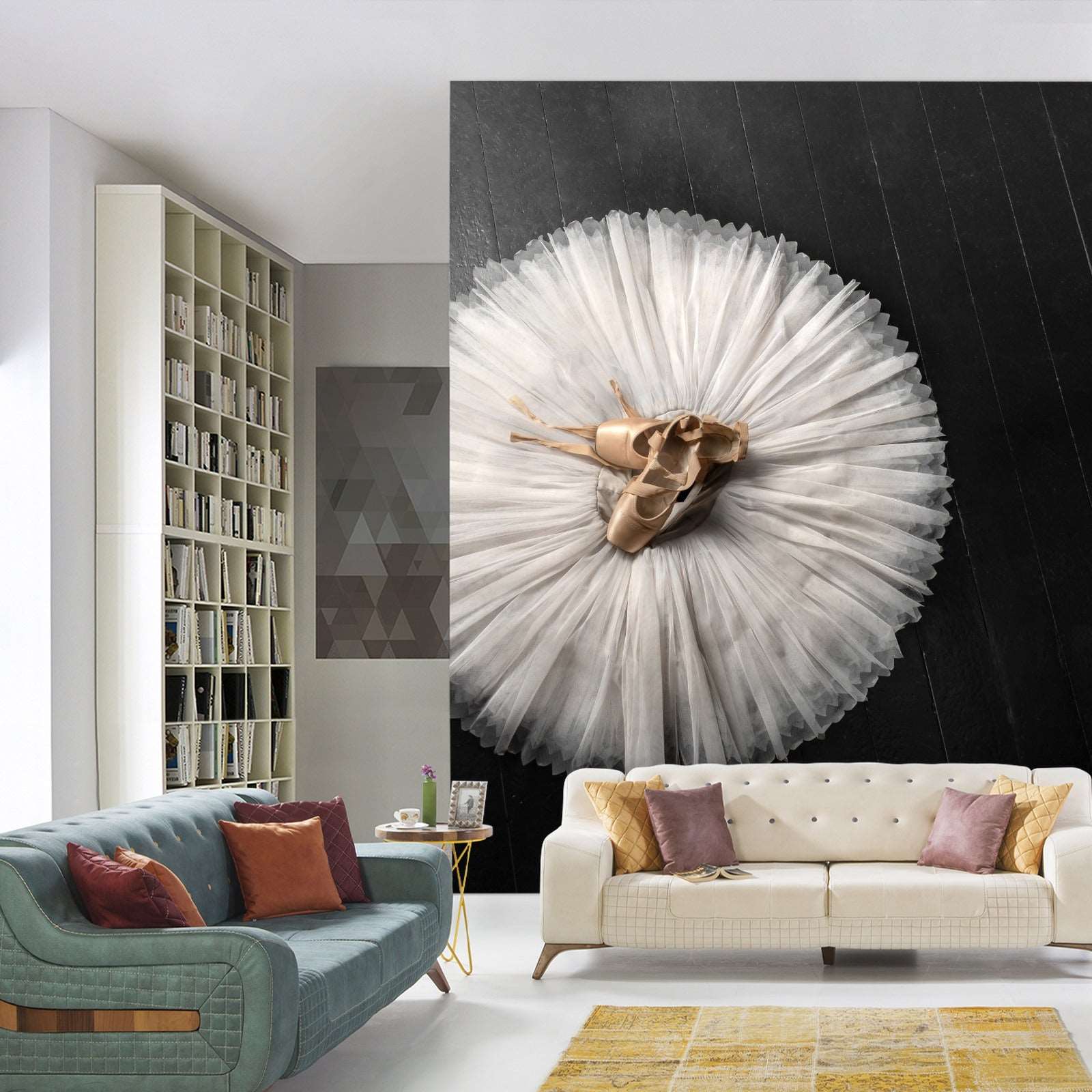 Fototapet Ballettsko På En Hvit Tutu