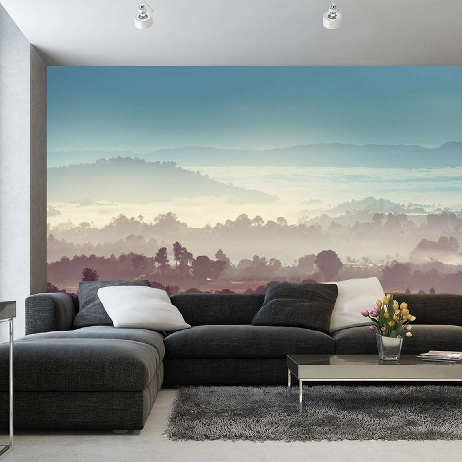 Fototapet Skog I Tåke