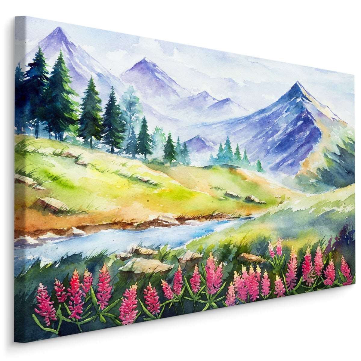 Akvarellmalt fjellandskap
