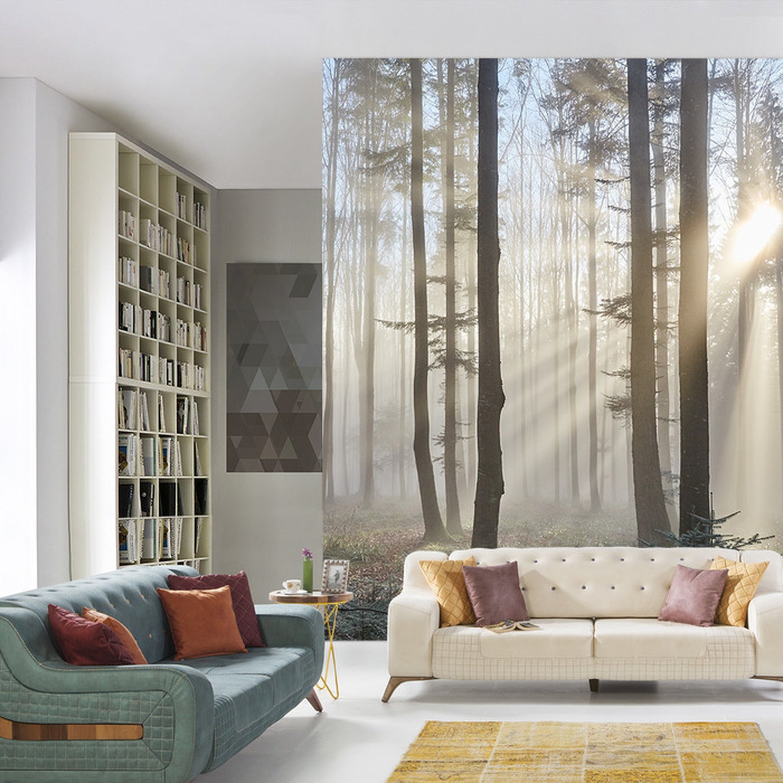 Fototapet Skog med solskinn 2