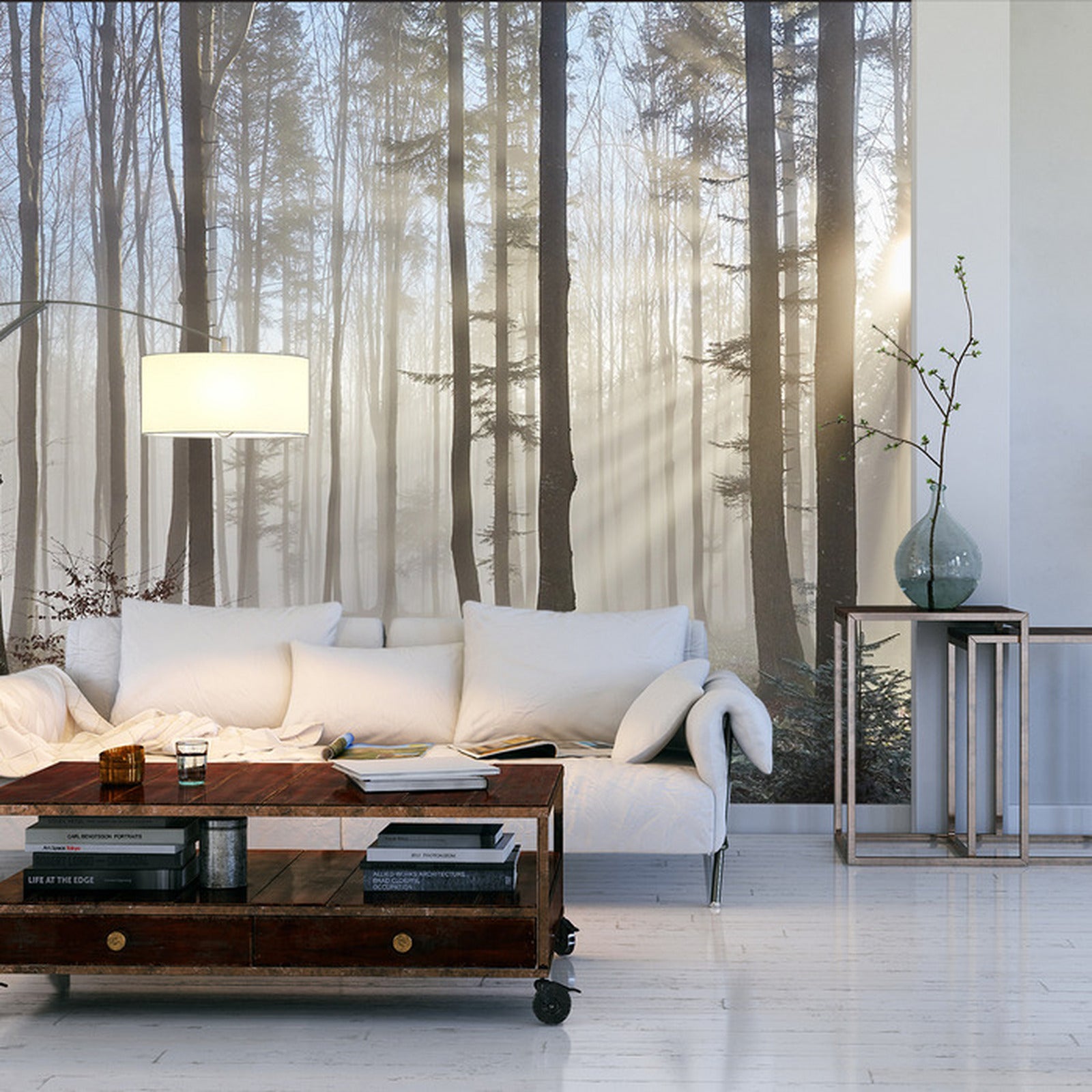 Fototapet Skog med solskinn 2