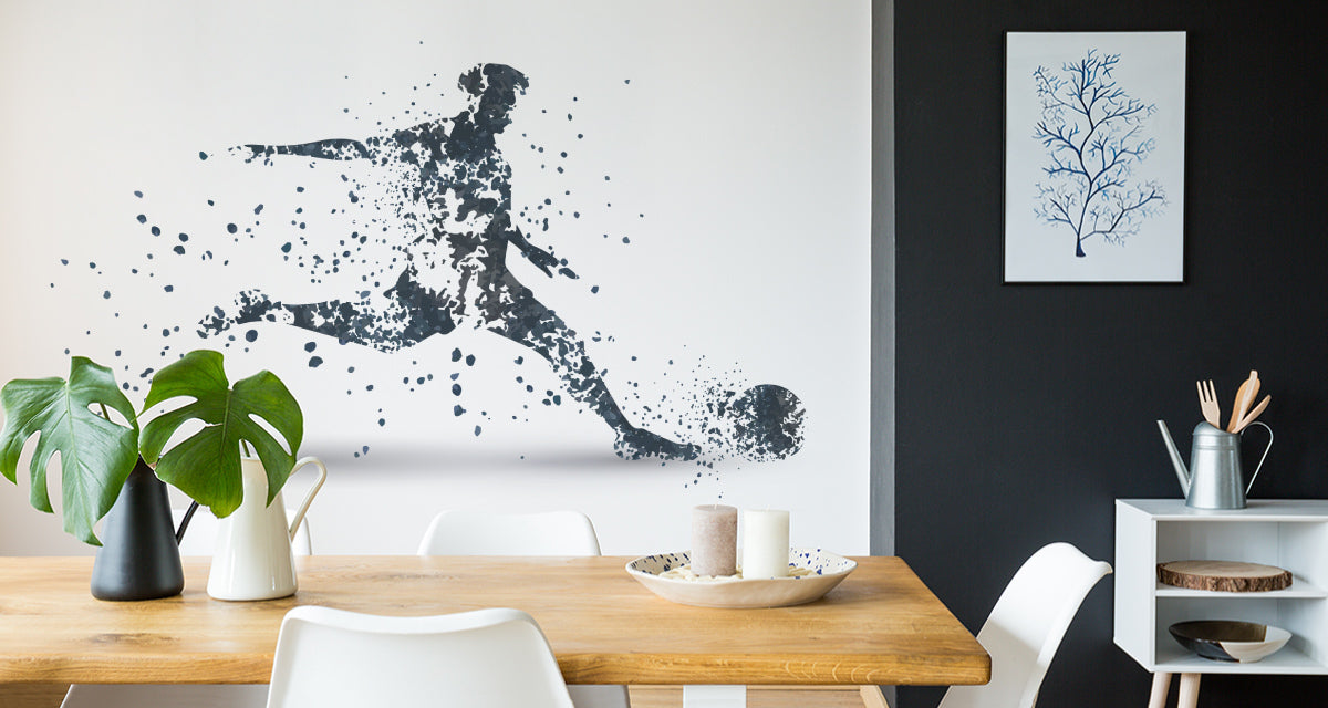 Fototapet Fotballspiller I Gråtoner