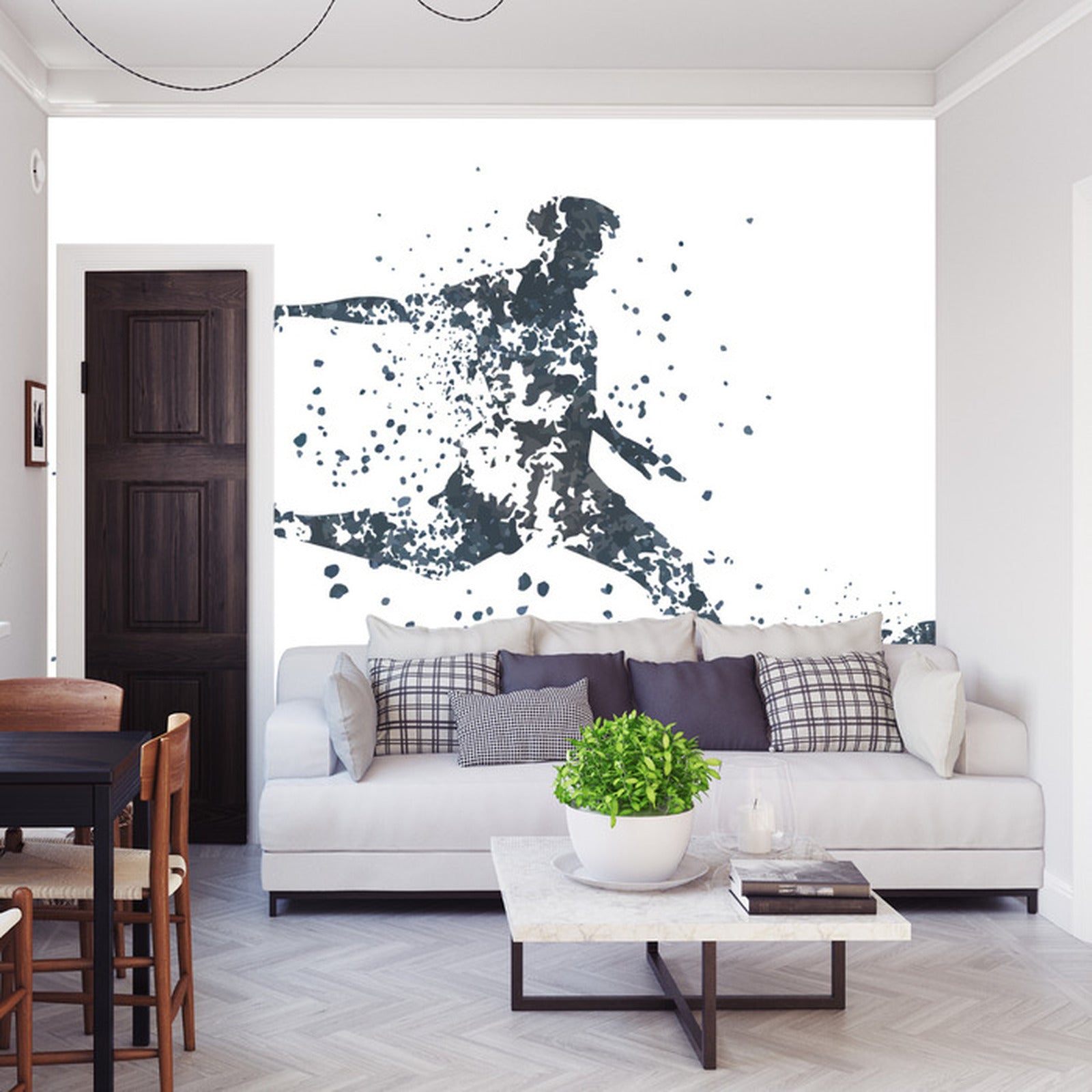 Fototapet Fotballspiller I Gråtoner