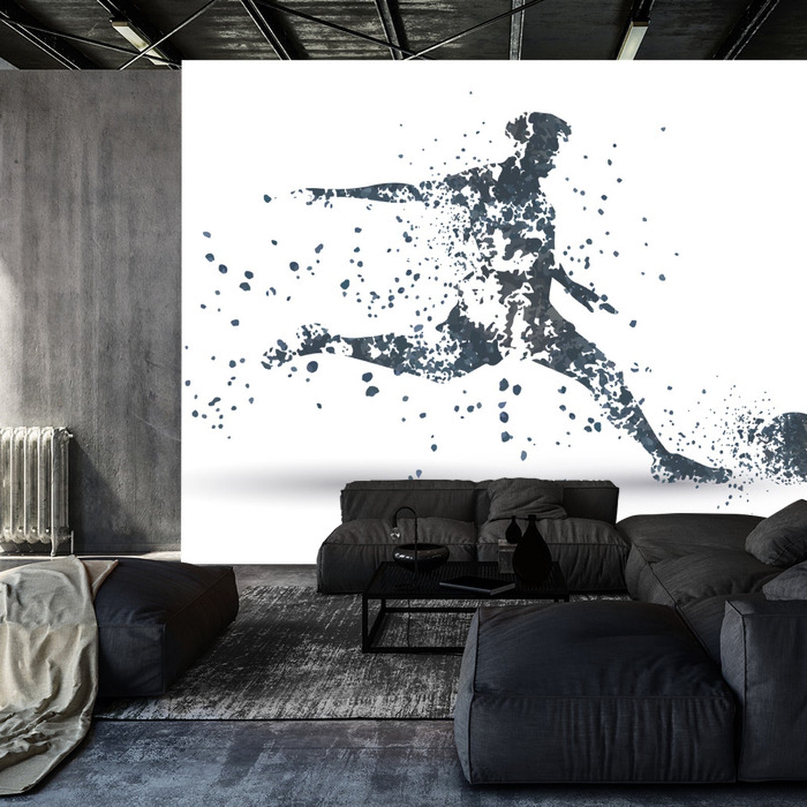 Fototapet Fotballspiller I Gråtoner