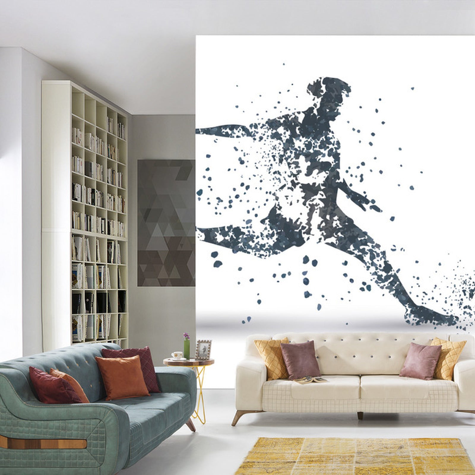 Fototapet Fotballspiller I Gråtoner