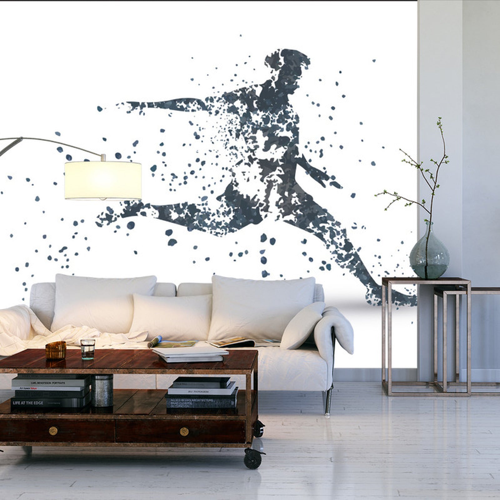 Fototapet Fotballspiller I Gråtoner