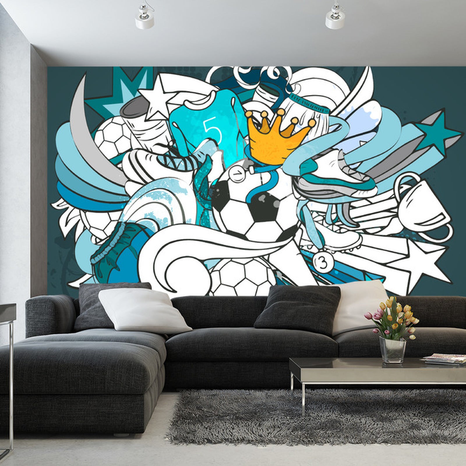 Fototapet Graffiti Fotball