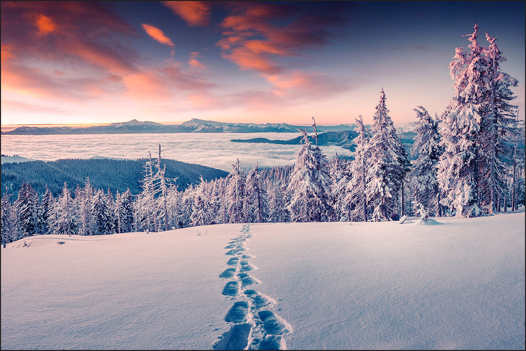Fototapet Vinter I Fjellene
