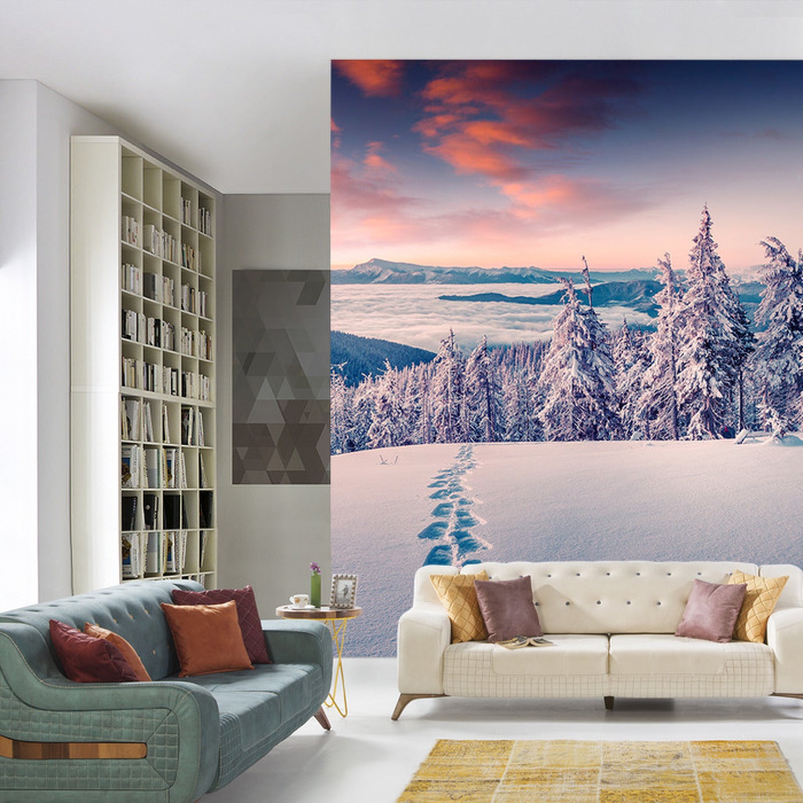 Fototapet Vinter I Fjellene