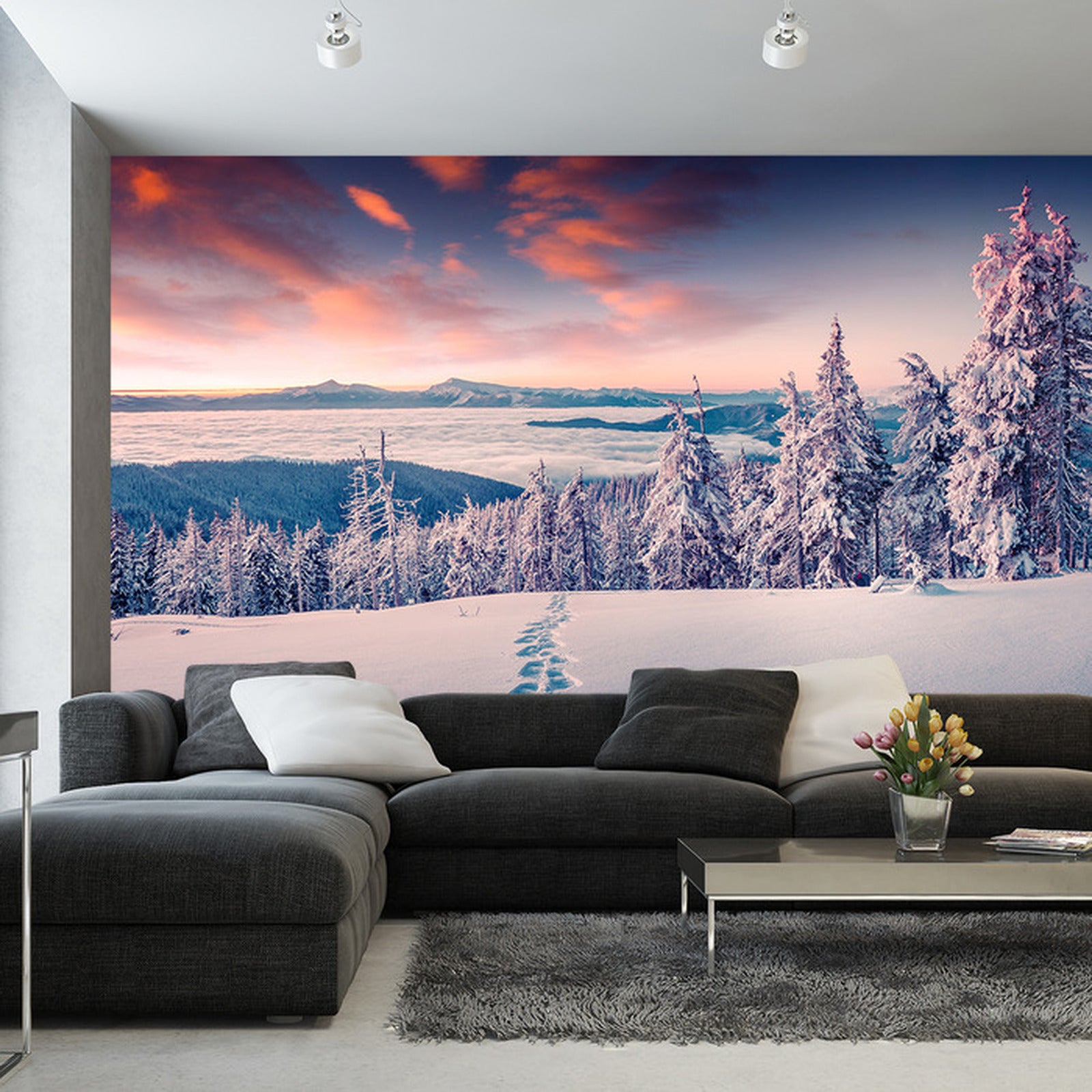 Fototapet Vinter I Fjellene