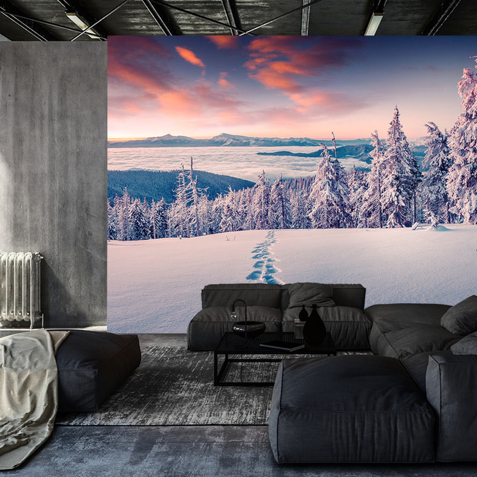 Fototapet Vinter I Fjellene