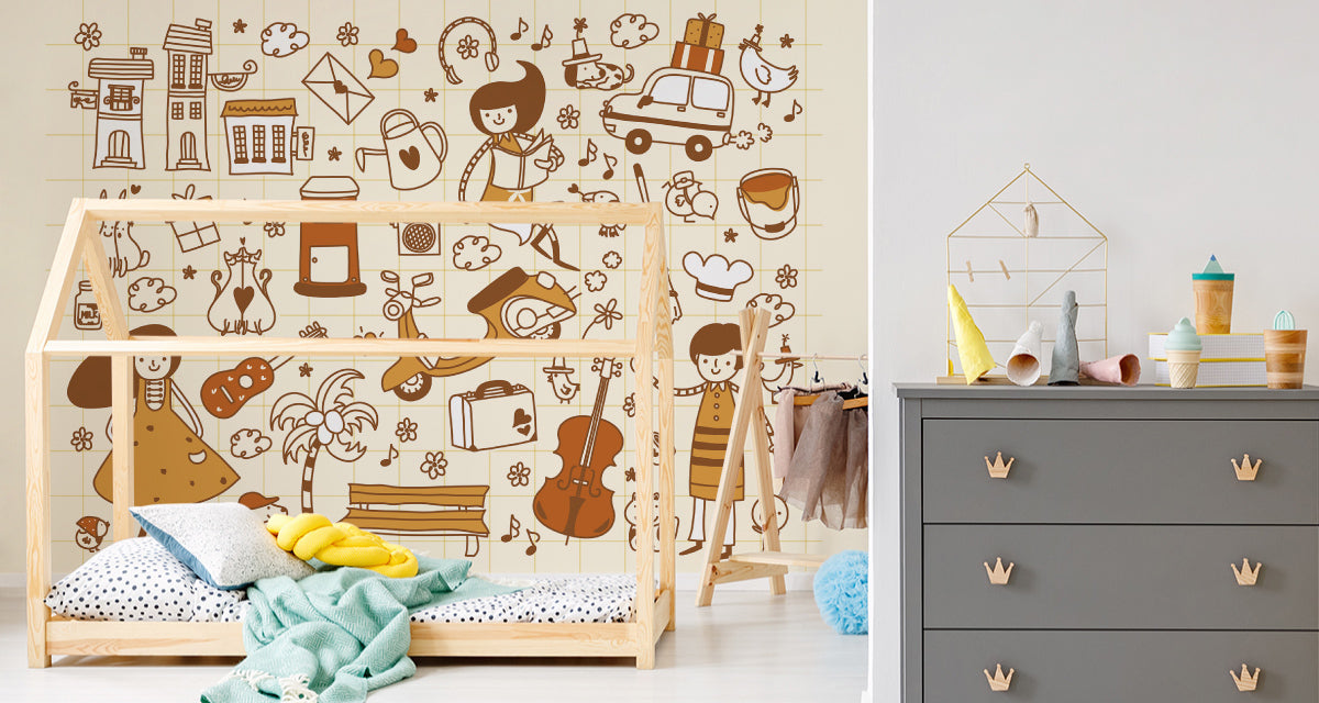 Fototapet For Barn - Lekende Barn