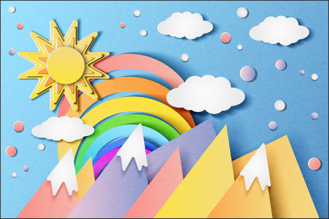 Fototapet For Barn - Fargerikt Landskap