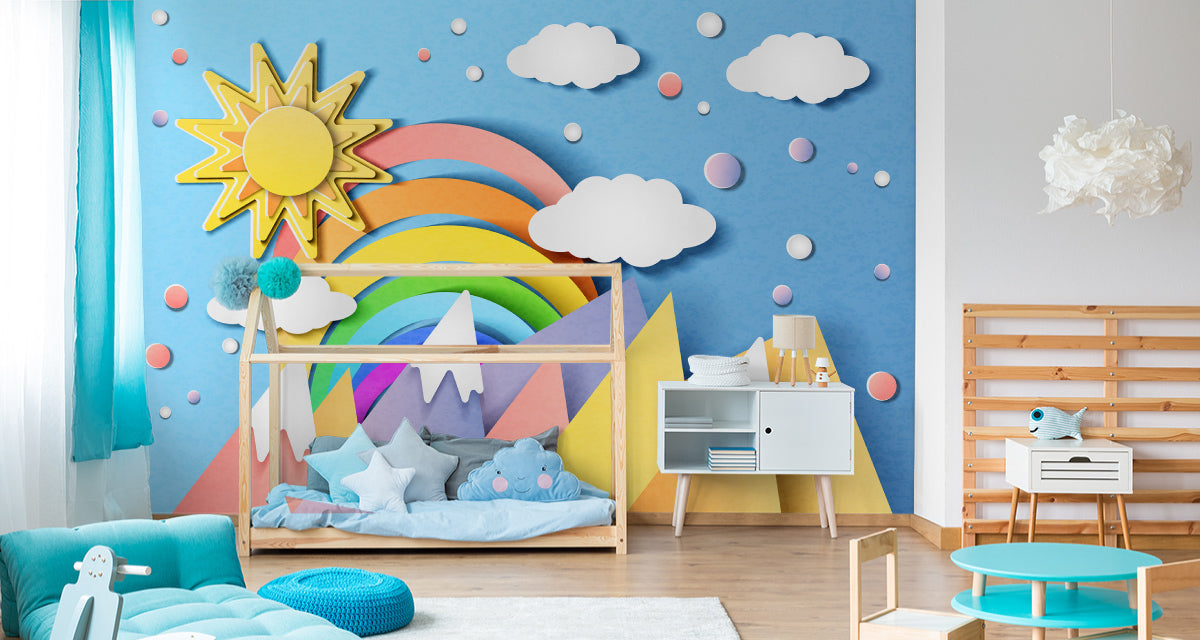 Fototapet For Barn - Fargerikt Landskap