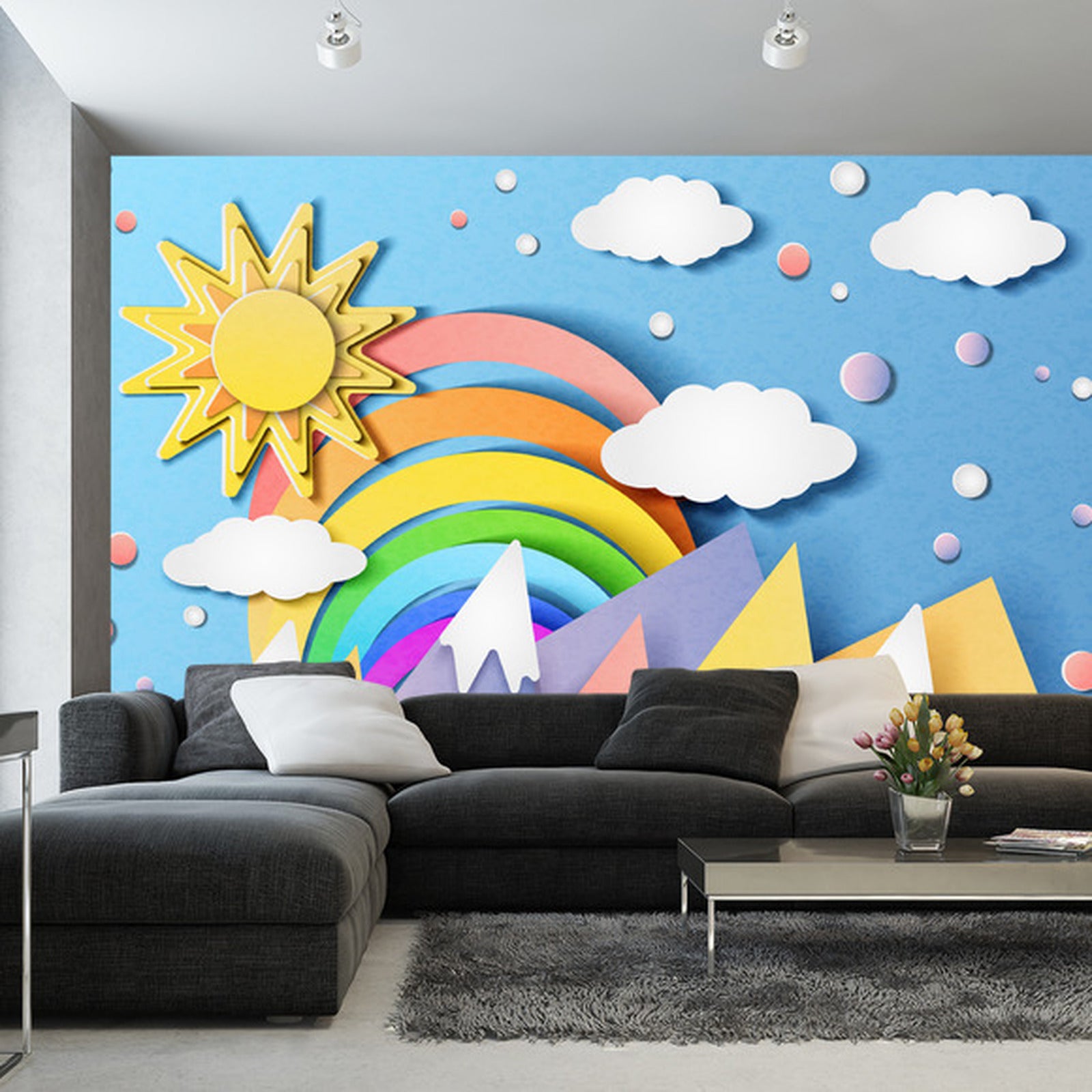 Fototapet For Barn - Fargerikt Landskap