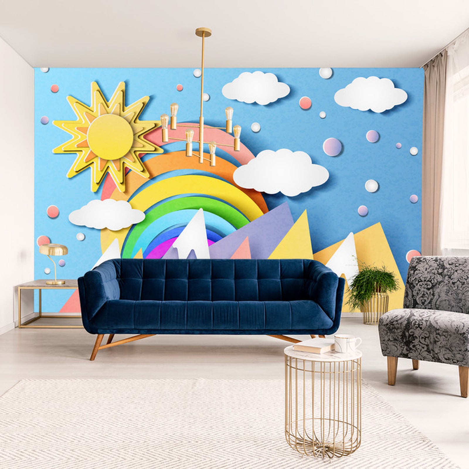 Fototapet For Barn - Fargerikt Landskap