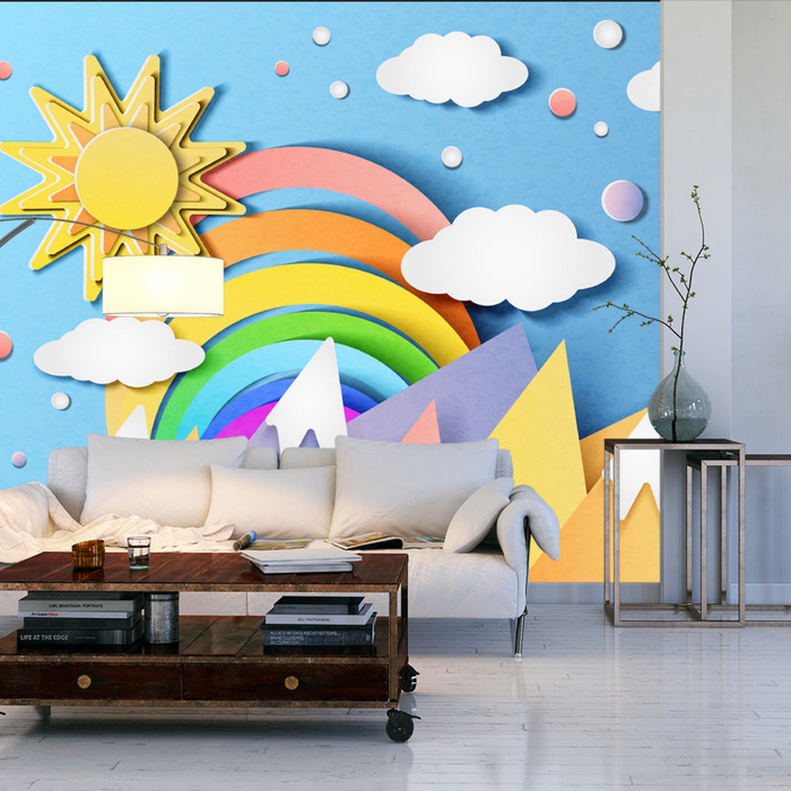 Fototapet For Barn - Fargerikt Landskap