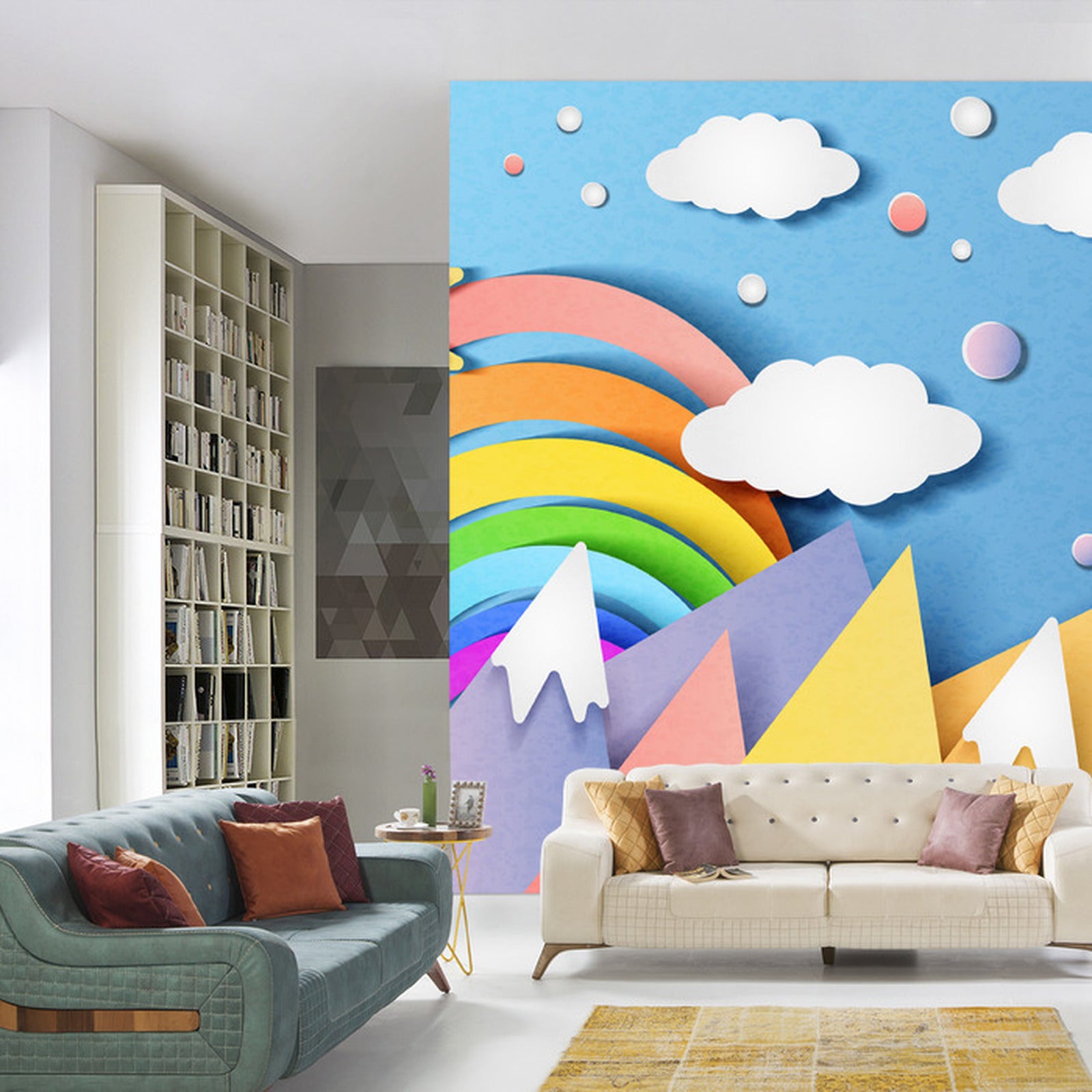 Fototapet For Barn - Fargerikt Landskap