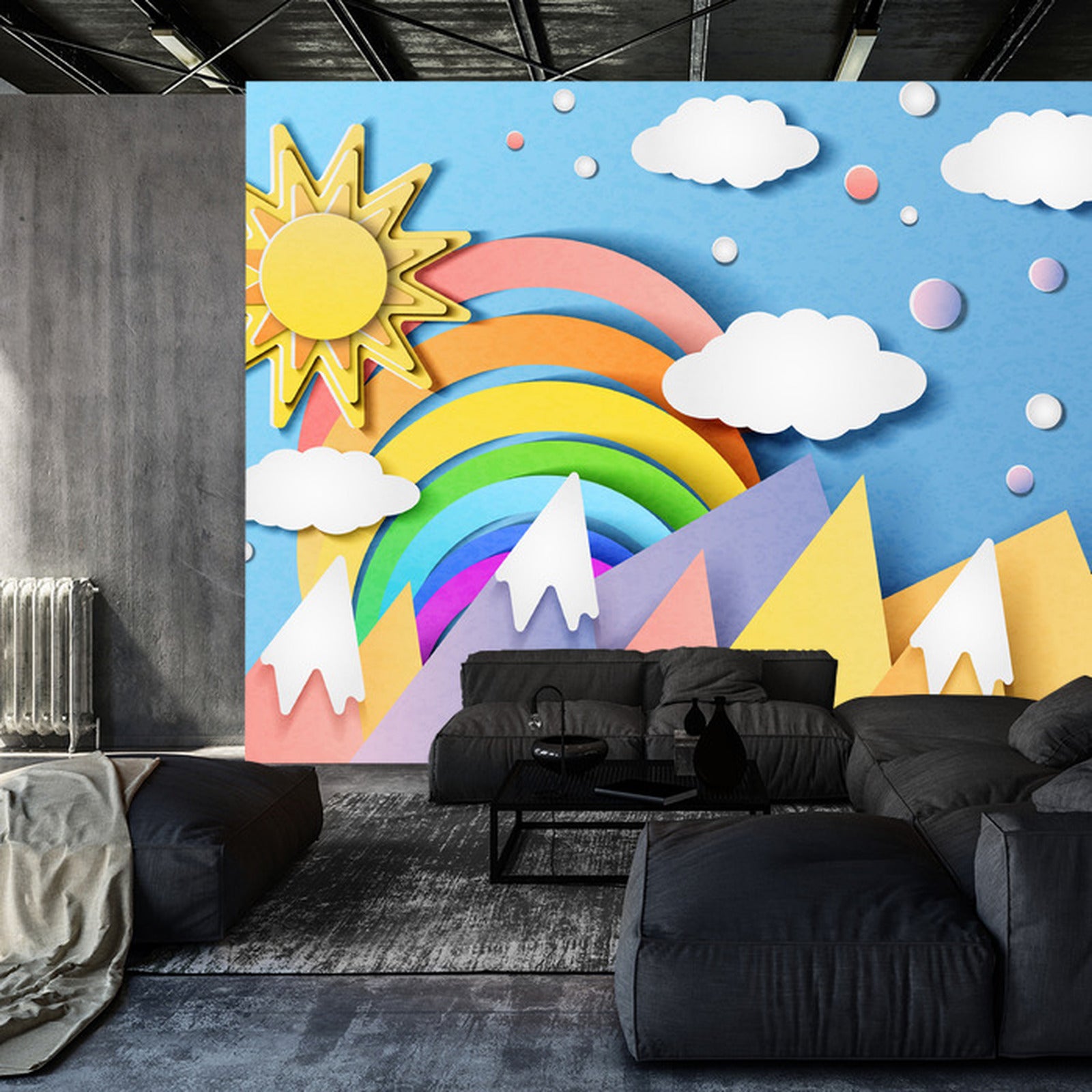 Fototapet For Barn - Fargerikt Landskap