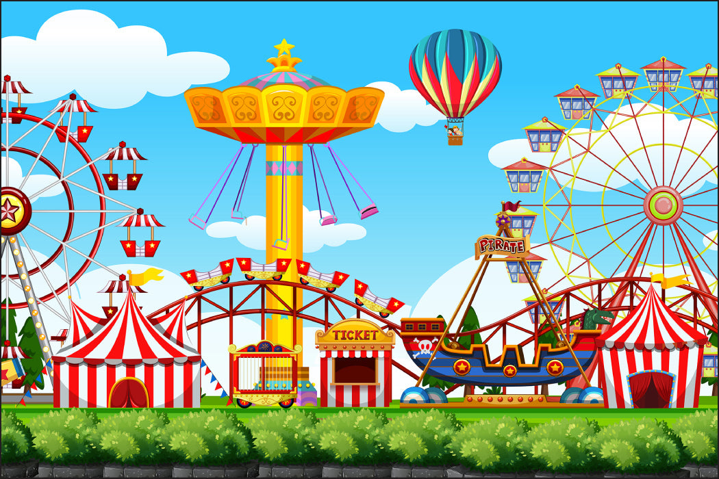 Fototapet For Barn - Fornøyelsespark 60X90