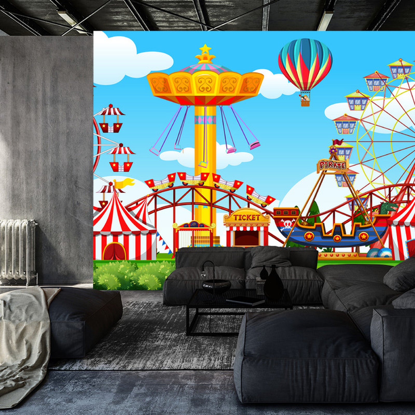 Fototapet For Barn - Fornøyelsespark 60X90